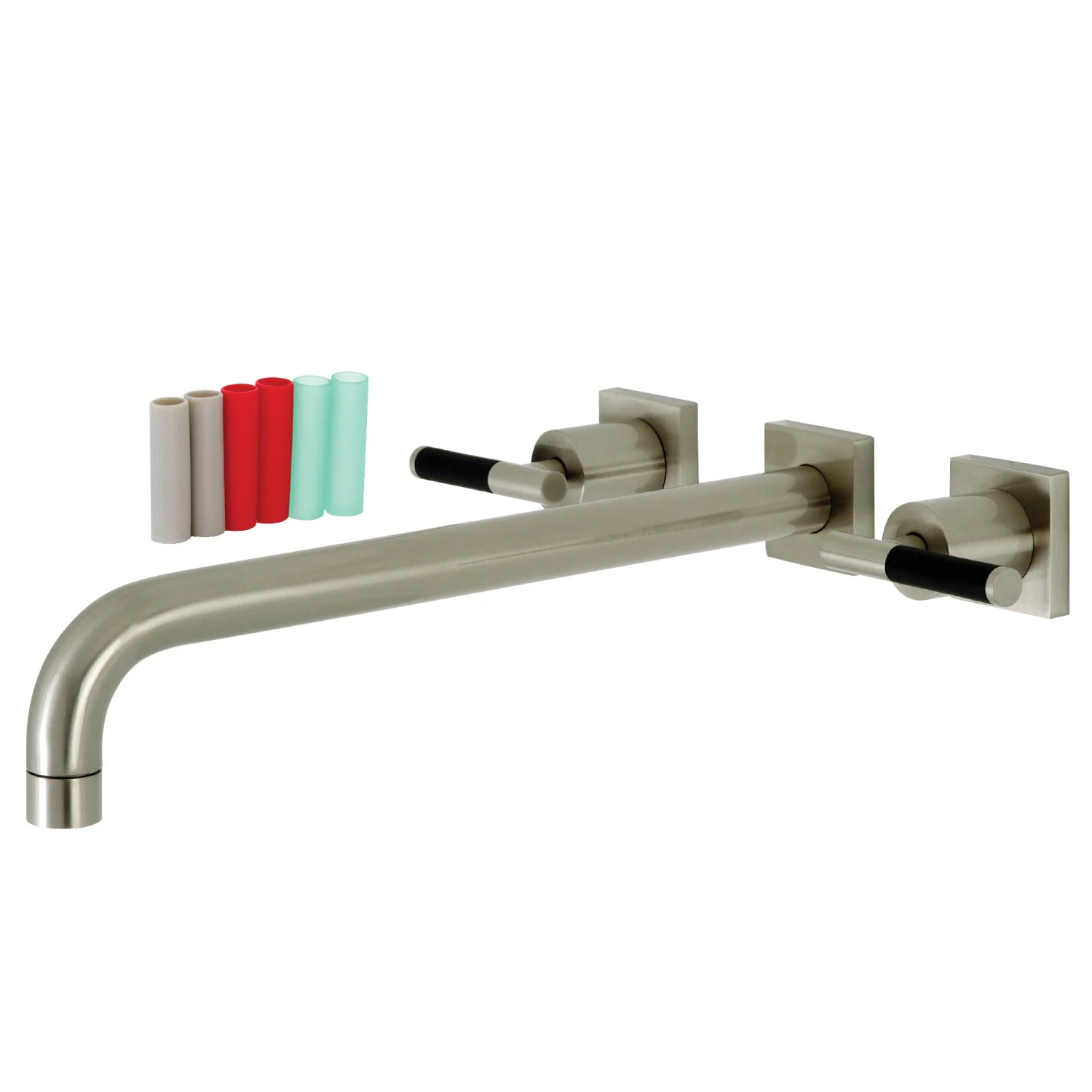 Kingston Sona KS6048CKL - Kaiser Two-Handle 3-Hole Wall Mount Tub Faucet, Brushed Nickel