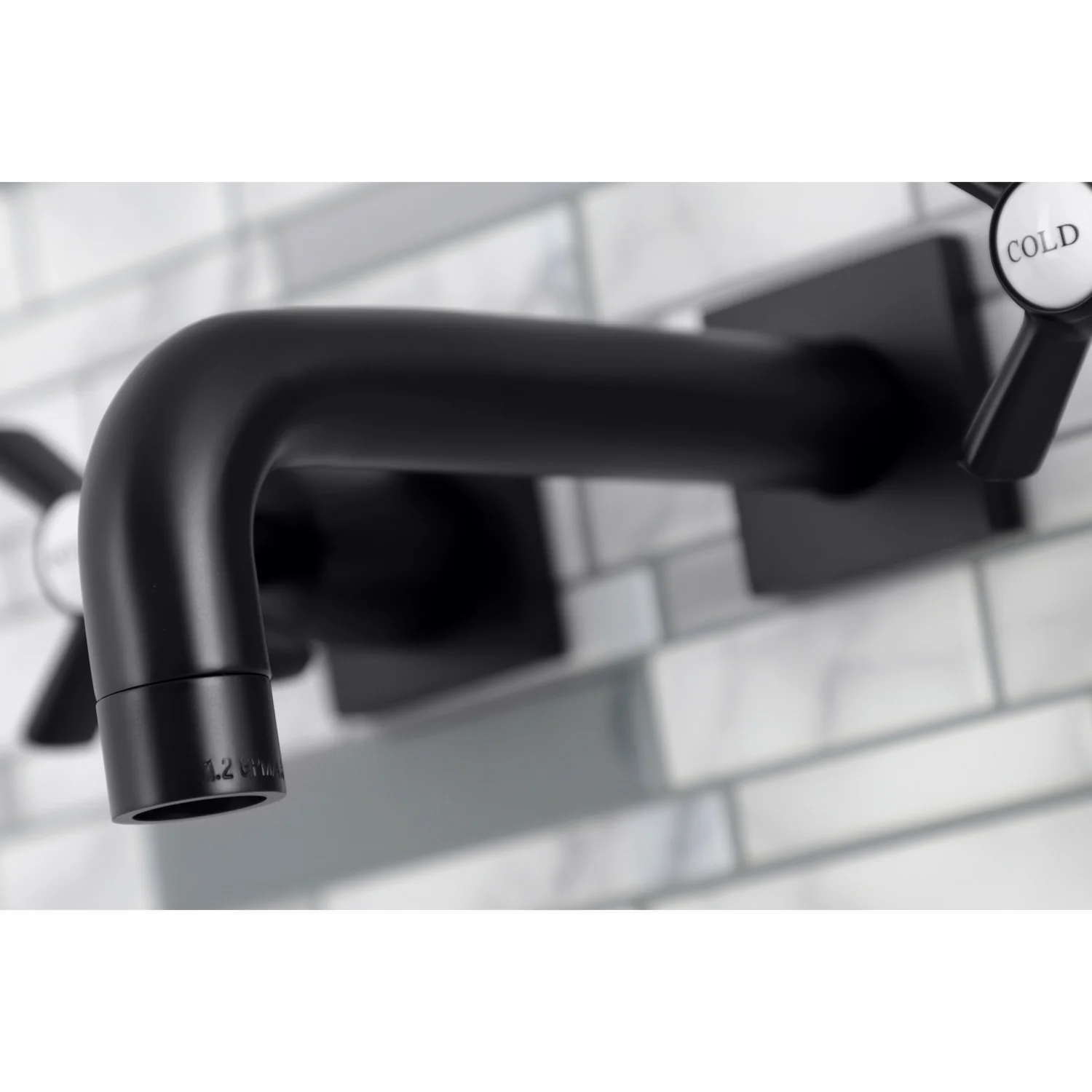 Kingston Sona KS6120ZX - Millennium Double-Handle 3-Hole Wall Mount Bathroom Faucet, Matte Black - Image 3