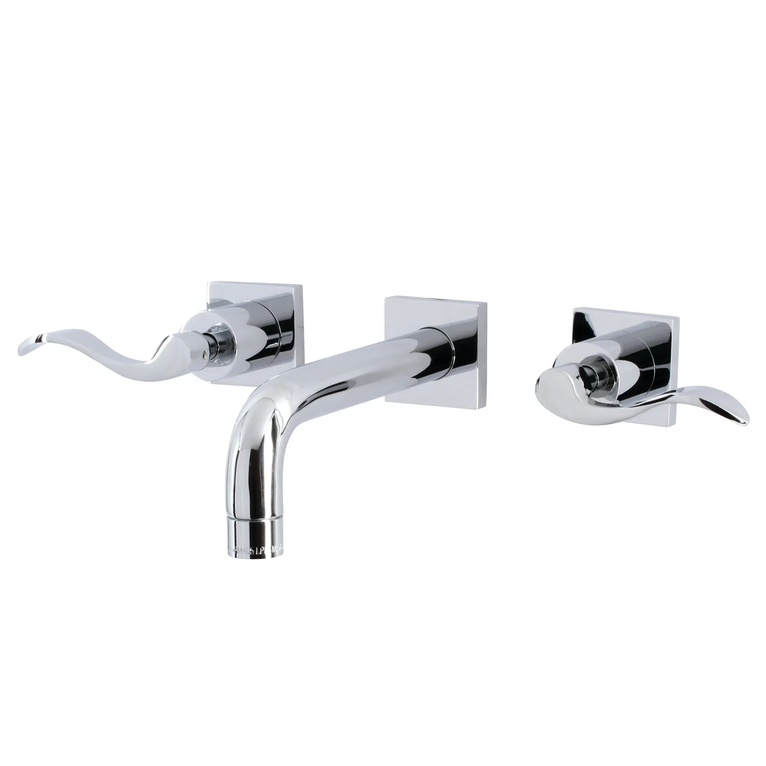 Kingston Tulare KS6121DFL - NuWave Double-Handle 3-Hole Wall Mount Bathroom Faucet, Polished Chrome