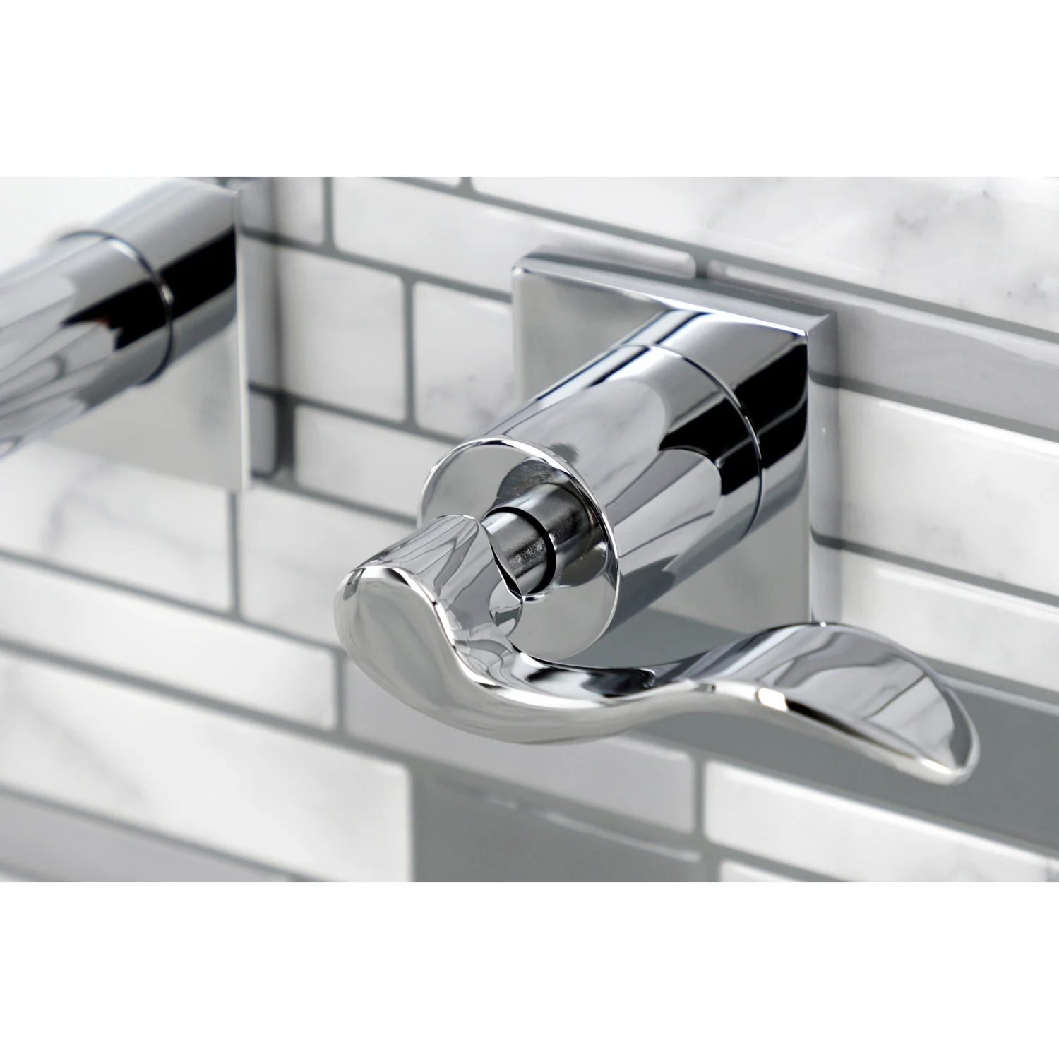 Kingston Tulare KS6121DFL - NuWave Double-Handle 3-Hole Wall Mount Bathroom Faucet, Polished Chrome - Image 2