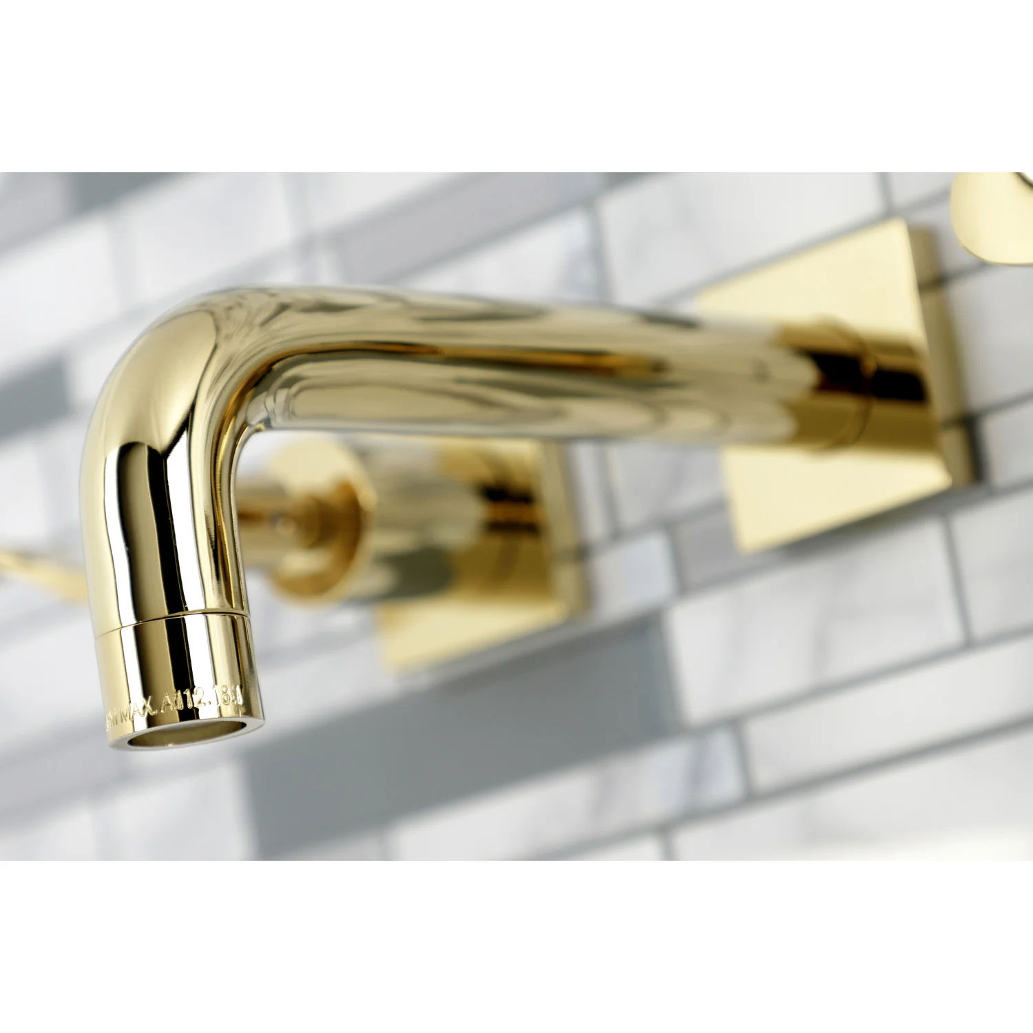 Kingston Tulare KS6122DFL - NuWave Double-Handle 3-Hole Wall Mount Bathroom Faucet, Polished Brass - Image 3