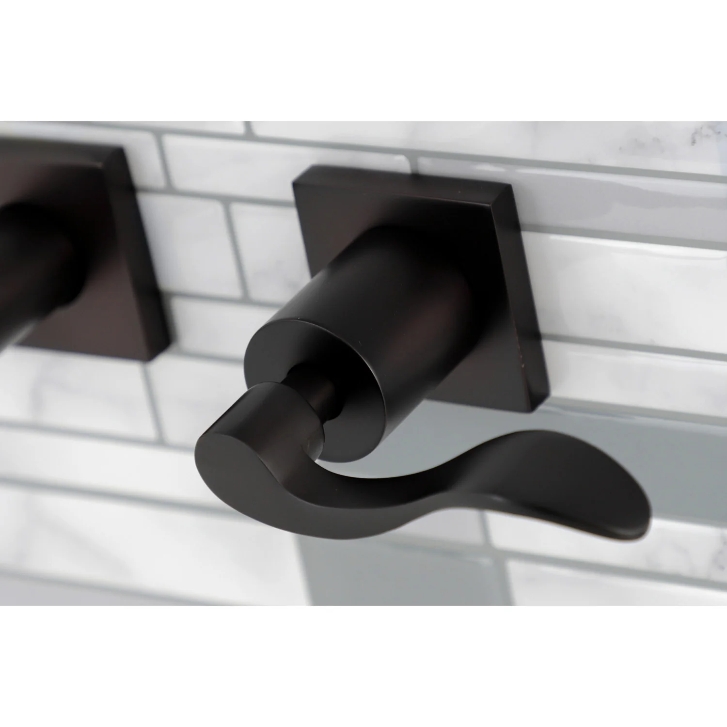 Kingston Tulare KS6125DFL - NuWave Double-Handle 3-Hole Wall Mount Bathroom Faucet, Oil Rubbed Bronze - Image 2