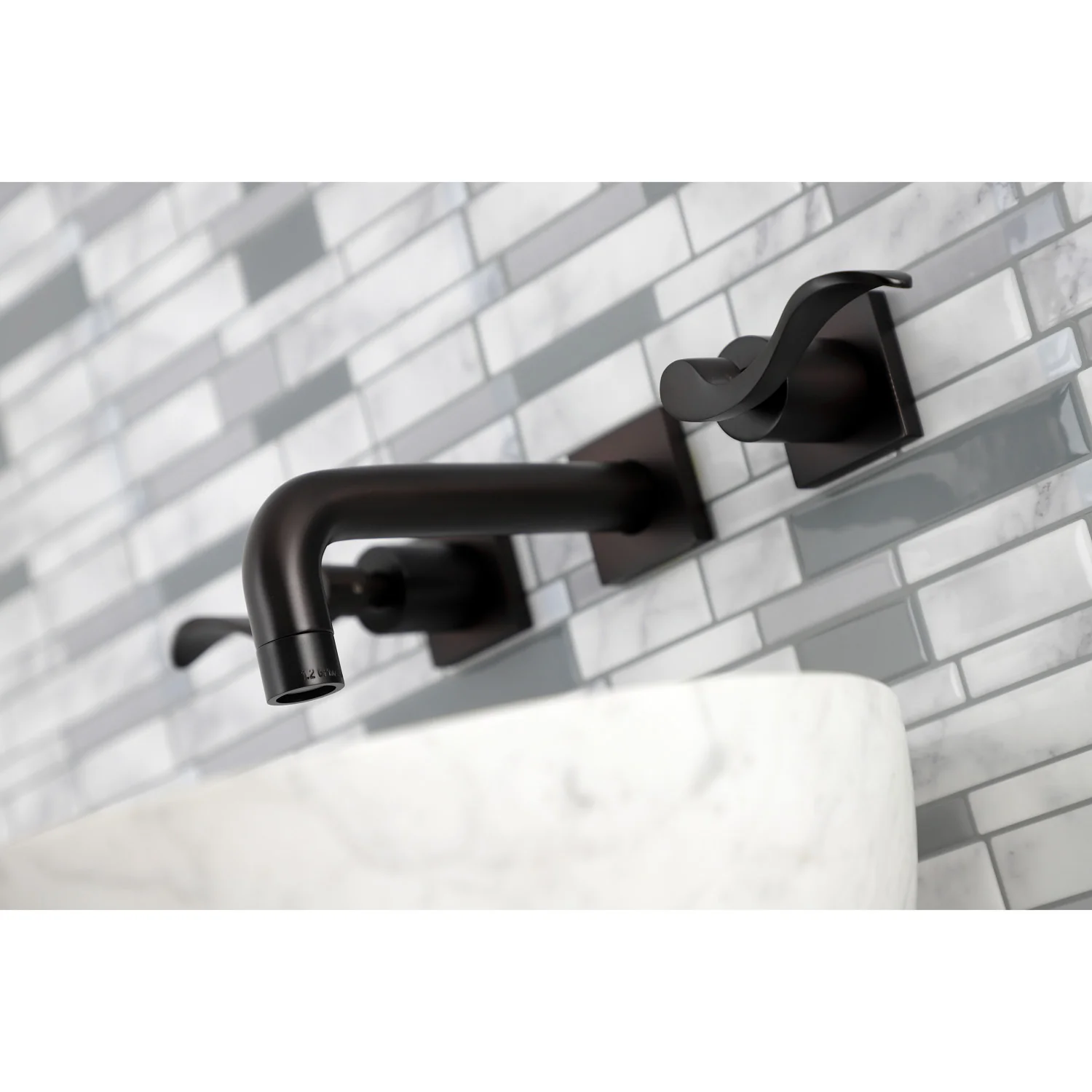 Kingston Tulare KS6125DFL - NuWave Double-Handle 3-Hole Wall Mount Bathroom Faucet, Oil Rubbed Bronze - Image 4