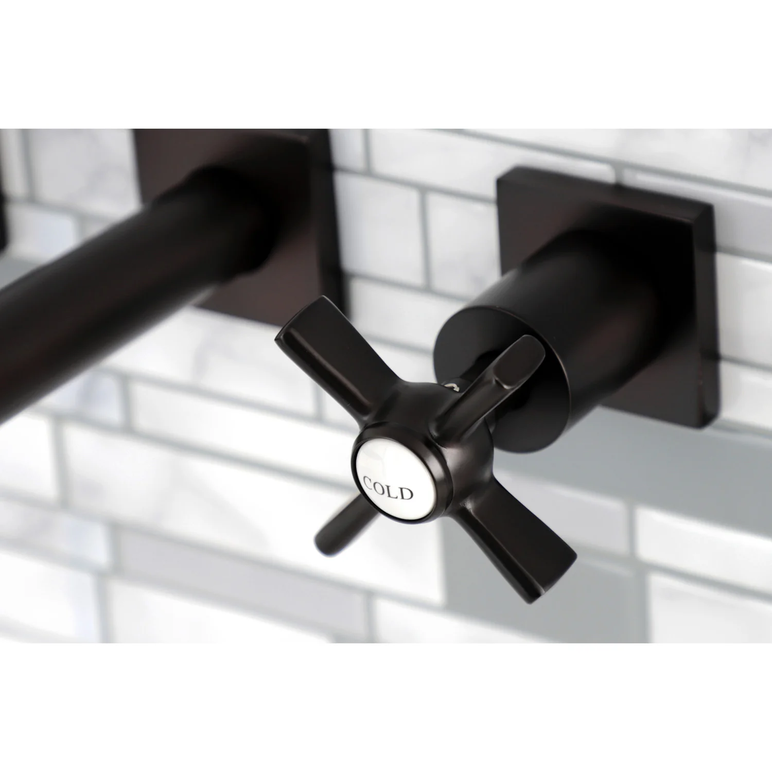 Kingston Sona KS6125ZX - Millennium Double-Handle 3-Hole Wall Mount Bathroom Faucet, Oil Rubbed Bronze - Image 2