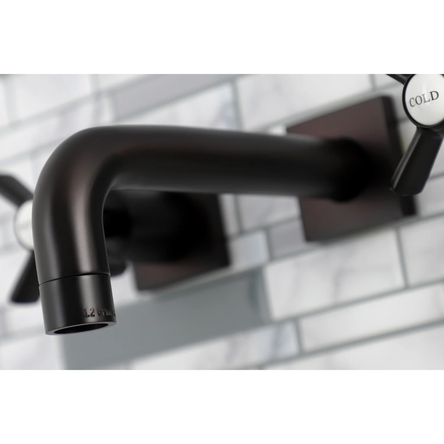 Kingston Sona KS6125ZX - Millennium Double-Handle 3-Hole Wall Mount Bathroom Faucet, Oil Rubbed Bronze - Image 3