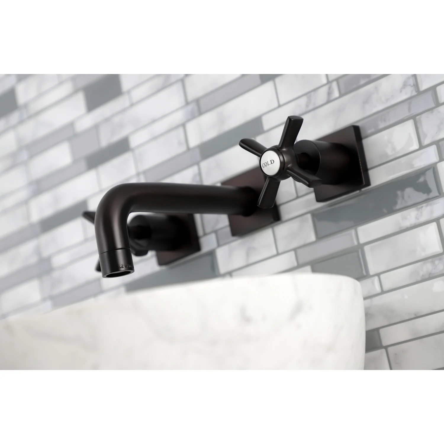 Kingston Sona KS6125ZX - Millennium Double-Handle 3-Hole Wall Mount Bathroom Faucet, Oil Rubbed Bronze - Image 4