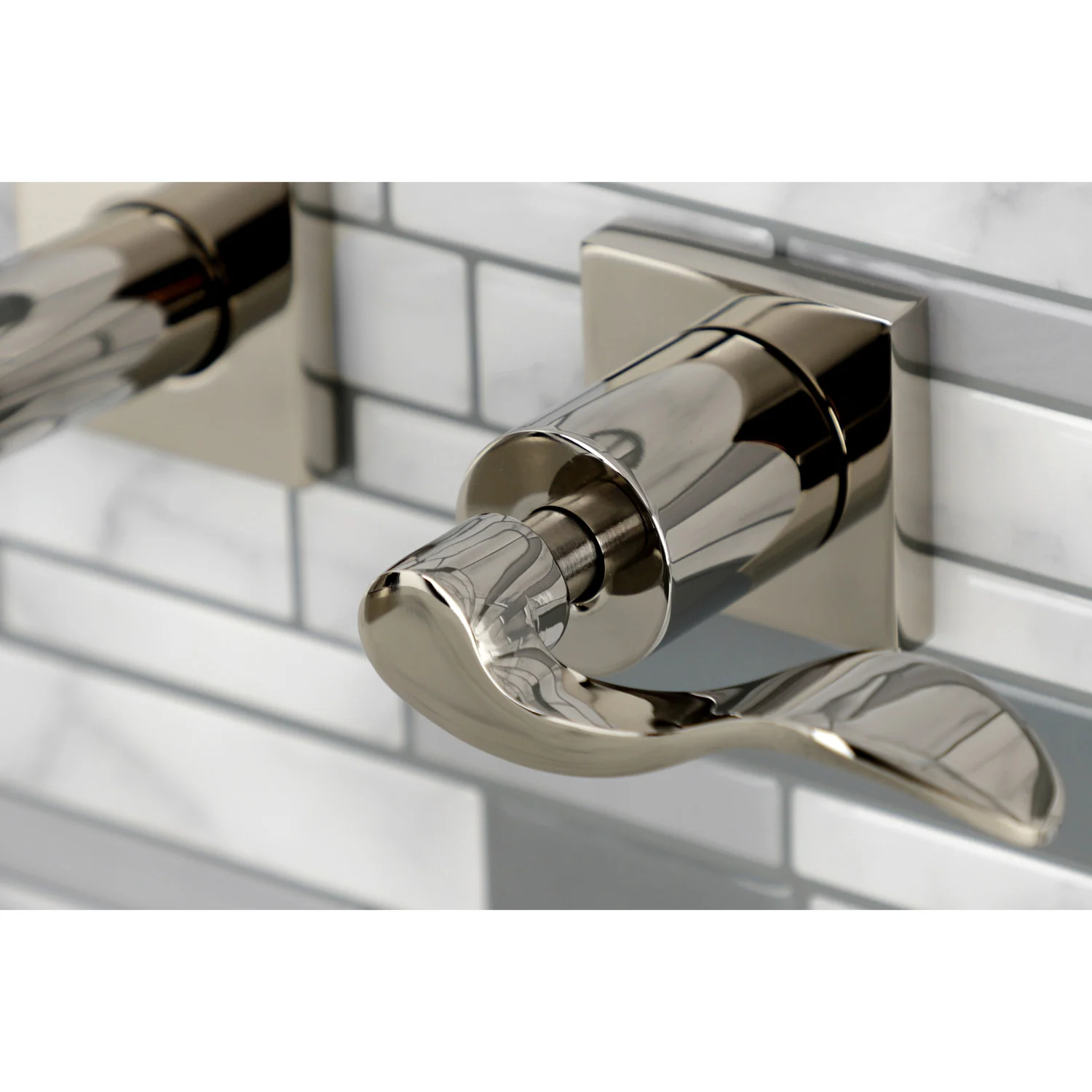 Kingston Tulare KS6126DFL - NuWave Double-Handle 3-Hole Wall Mount Bathroom Faucet, Polished Nickel - Image 2