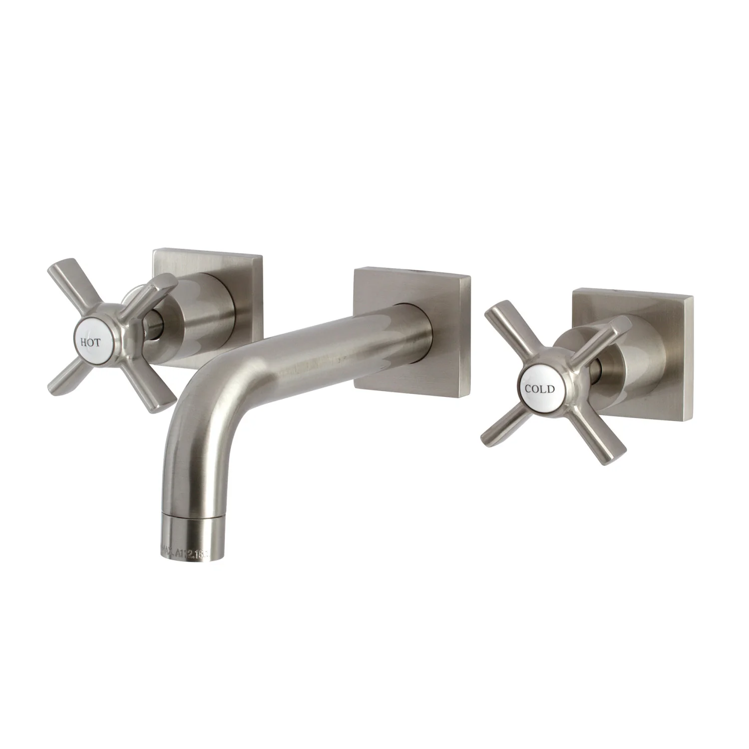 Kingston Sona KS6128ZX - Millennium Double-Handle 3-Hole Wall Mount Bathroom Faucet, Brushed Nickel