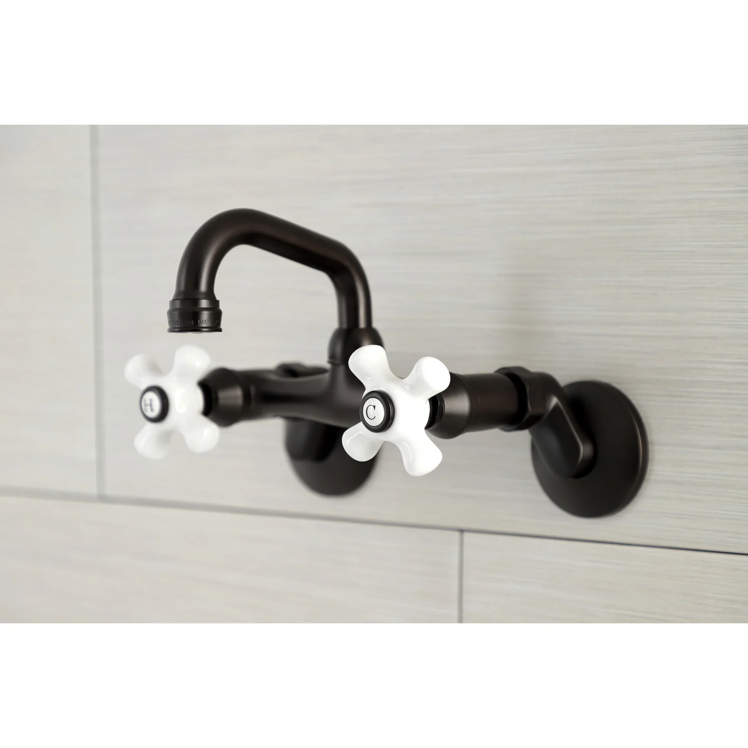 Kingston Heirloom KS612ORB - Kingston Two-Handle 2-Hole Wall Mount Bar Faucet, Oil Rubbed Bronze - Image 3