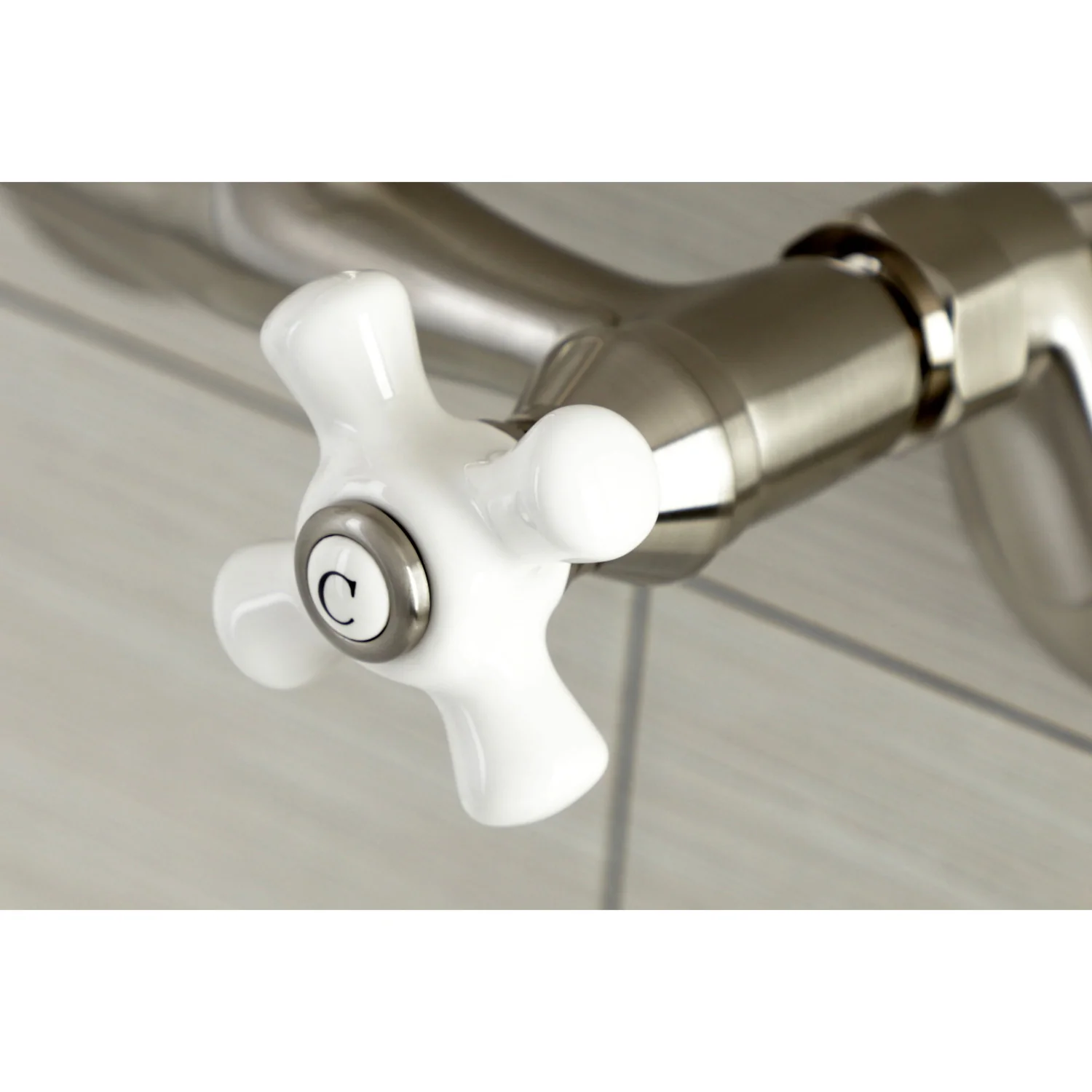 Kingston Heirloom KS612SN - Kingston Two-Handle 2-Hole Wall Mount Bar Faucet, Brushed Nickel - Image 3