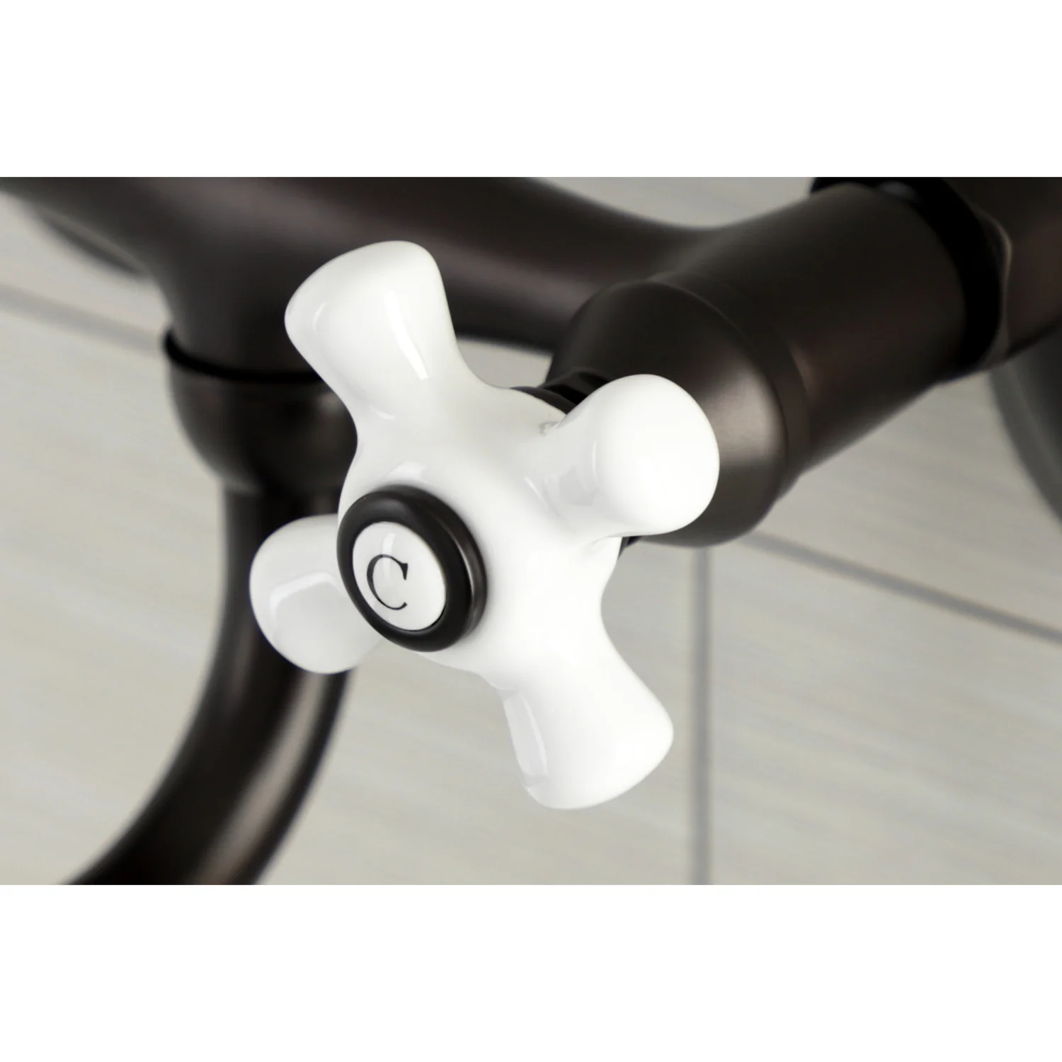 Kingston Heirloom KS615ORB - Kingston Double-Handle 2-Hole Wall Mount Bathroom Faucet, Oil Rubbed Bronze - Image 2
