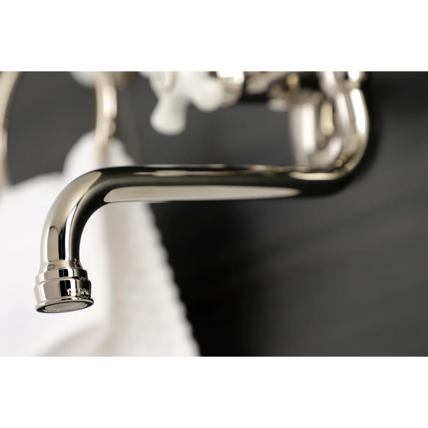 Kingston Heirloom KS615PN - Kingston Double-Handle 2-Hole Wall Mount Bathroom Faucet, Polished Nickel - Image 4