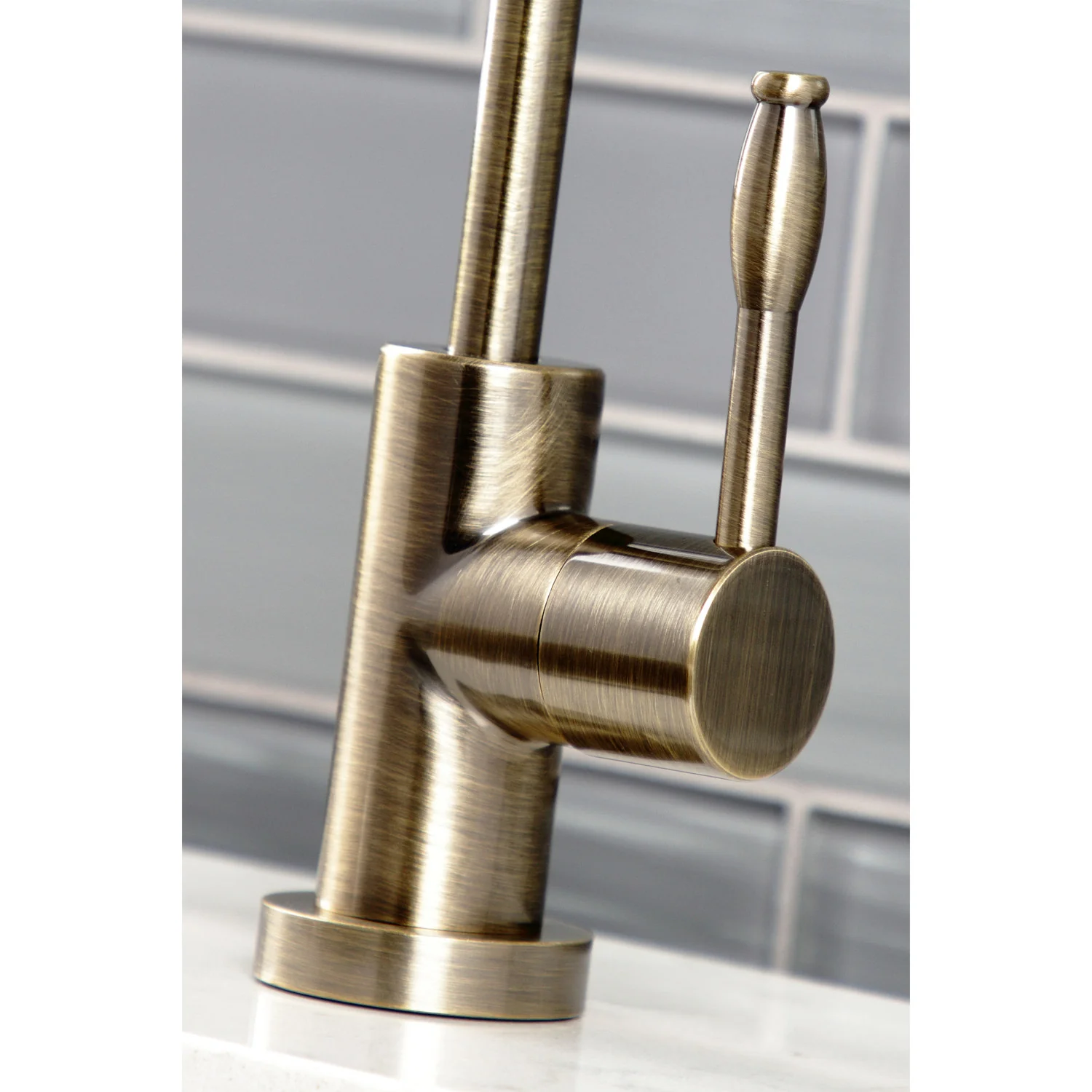 Kingston Sona KS6193NKL - Nustudio Single-Handle 1-Hole Deck Mount Water Filtration Faucet, Antique Brass - Image 2