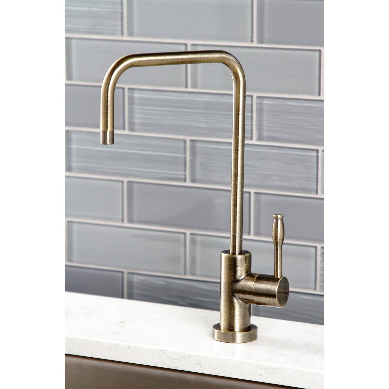 Kingston Sona KS6193NKL - Nustudio Single-Handle 1-Hole Deck Mount Water Filtration Faucet, Antique Brass - Image 5