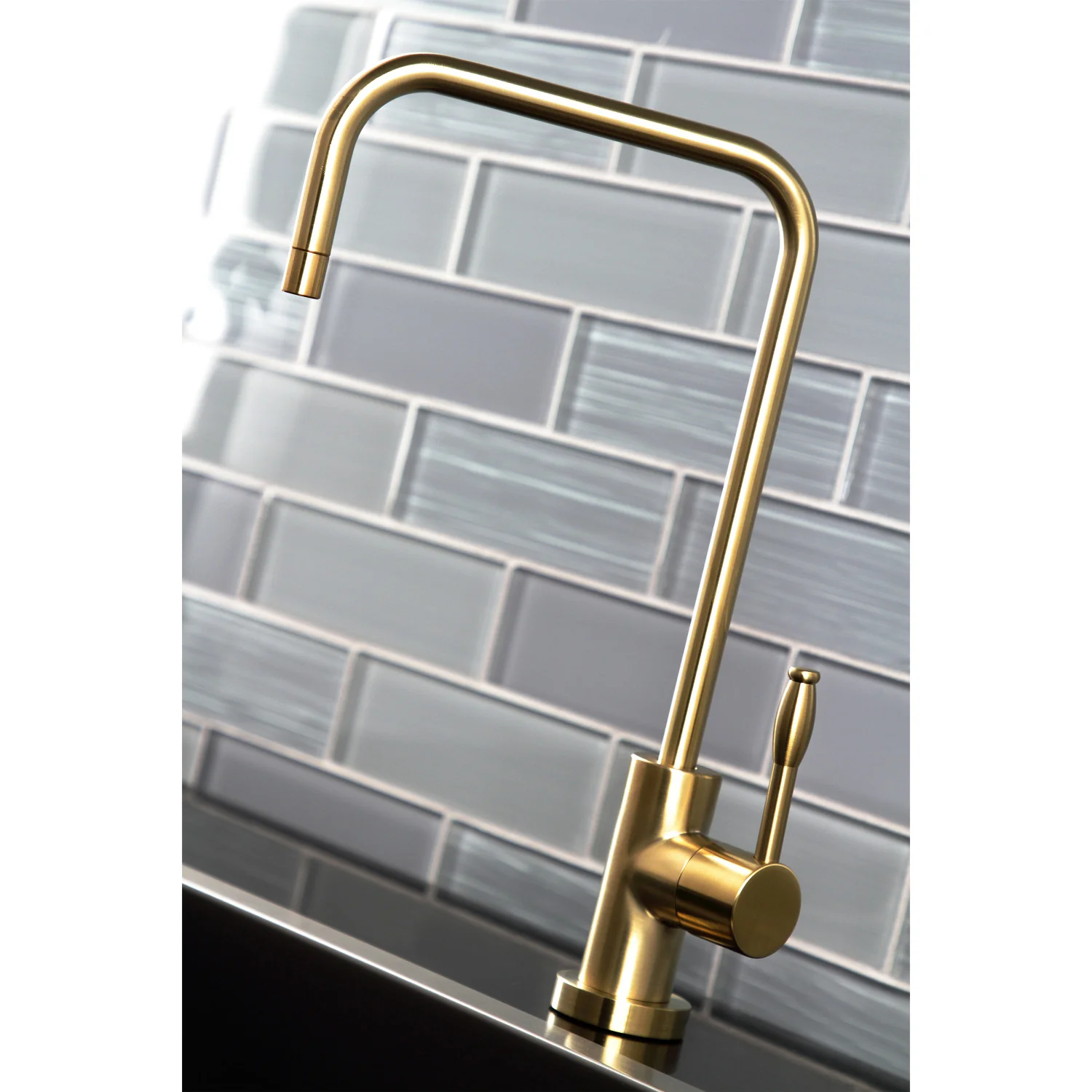 Kingston Sona KS6197NKL - Nustudio Single-Handle 1-Hole Deck Mount Water Filtration Faucet, Brushed Brass - Image 4