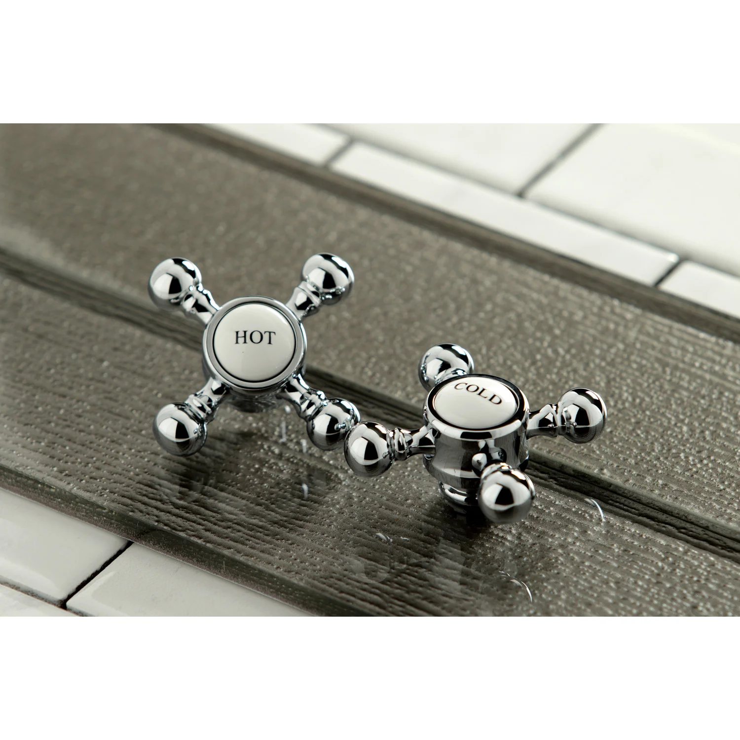 Kingston Tulare KS7001BX - English Country Double-Handle 3-Hole Deck Mount 4-Inch Centerset Bathroom Faucet with Brass Pop-Up, Polished Chrome - Image 3