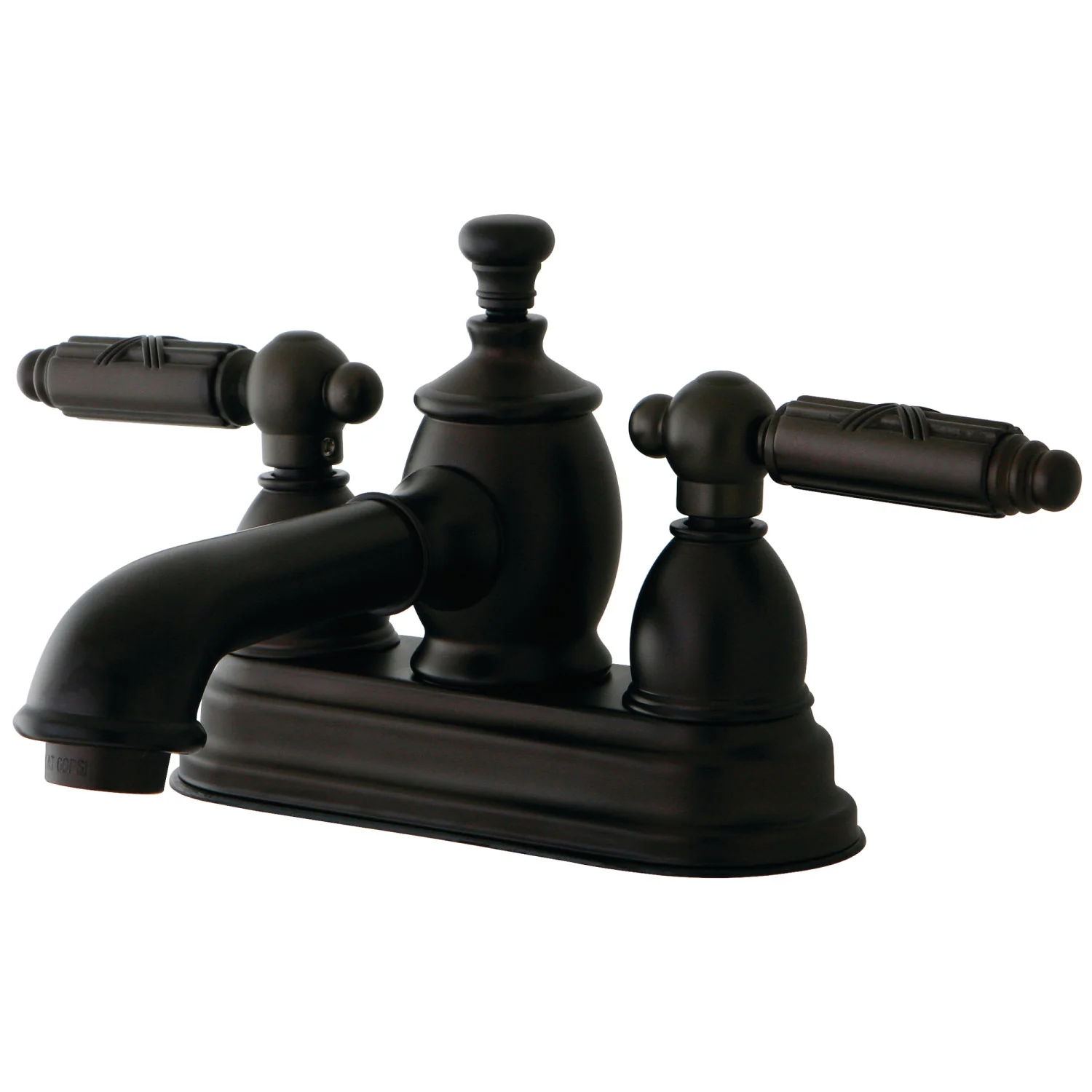 Kingston Tulare KS7005GL - Georgian Double-Handle 3-Hole Deck Mount 4-Inch Centerset Bathroom Faucet with Brass Pop-Up, Oil Rubbed Bronze