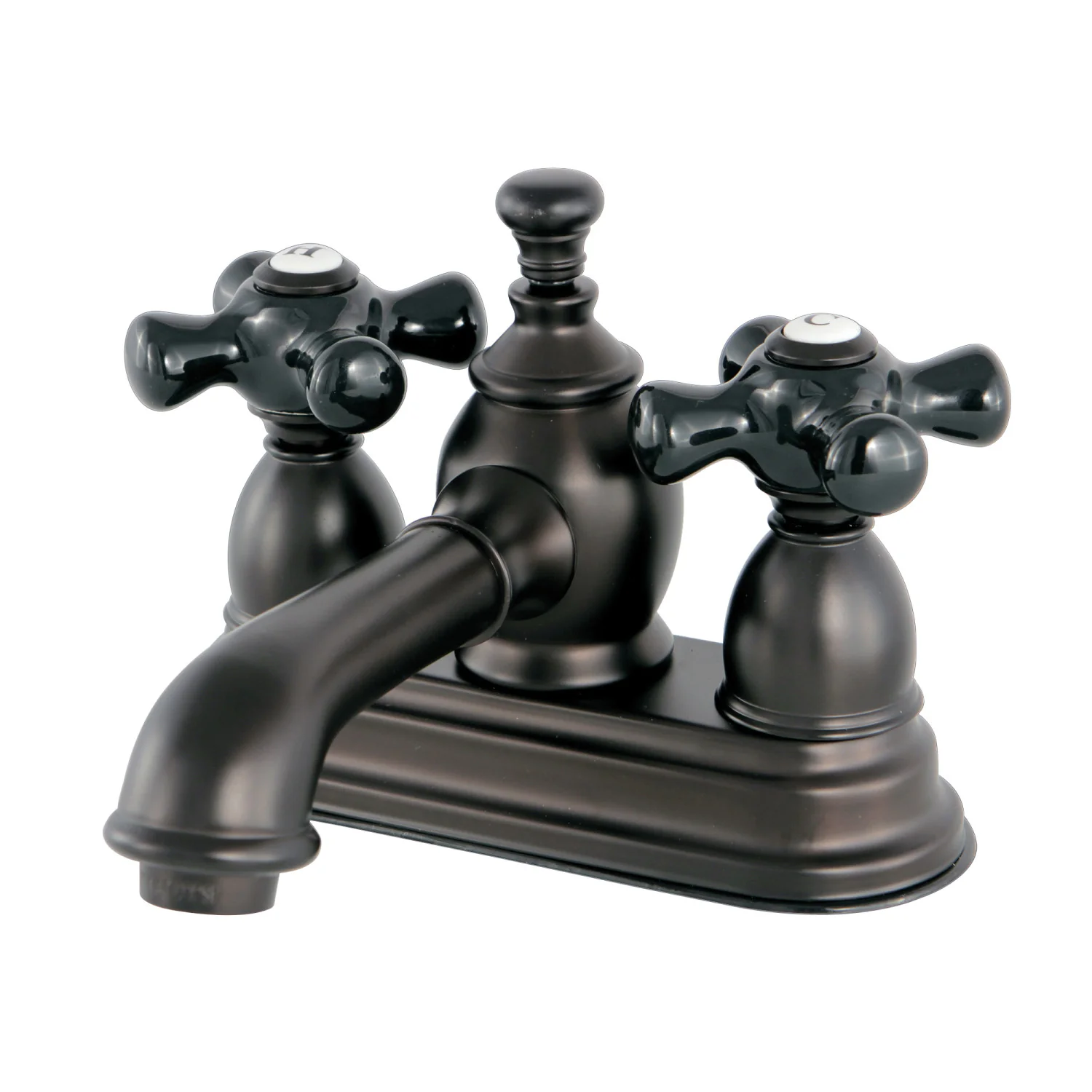 Kingston Tulare KS7005PKX - Duchess Double-Handle 3-Hole Deck Mount 4-Inch Centerset Bathroom Faucet with Brass Pop-Up, Oil Rubbed Bronze