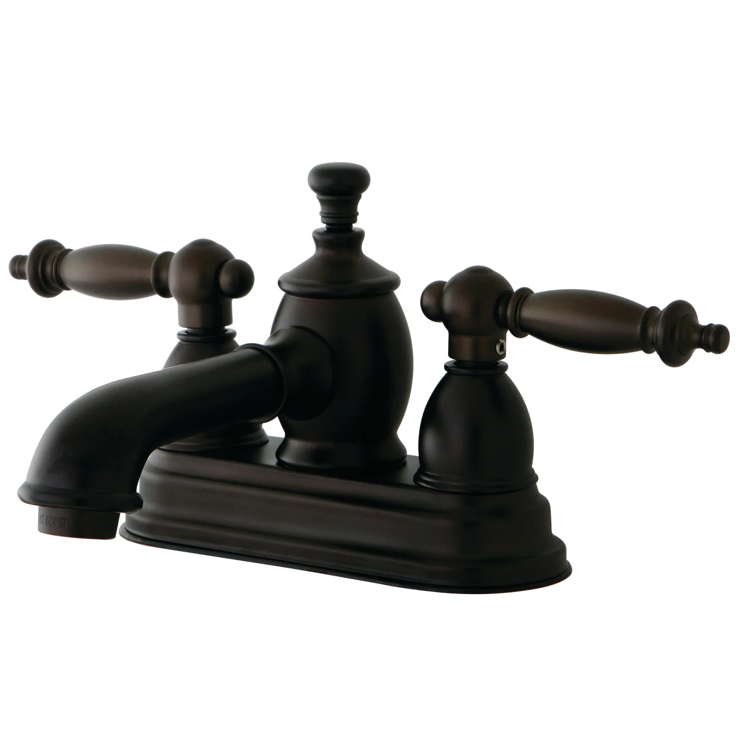 Kingston Tulare KS7005TL - Templeton Double-Handle 3-Hole Deck Mount 4-Inch Centerset Bathroom Faucet with Brass Pop-Up, Oil Rubbed Bronze