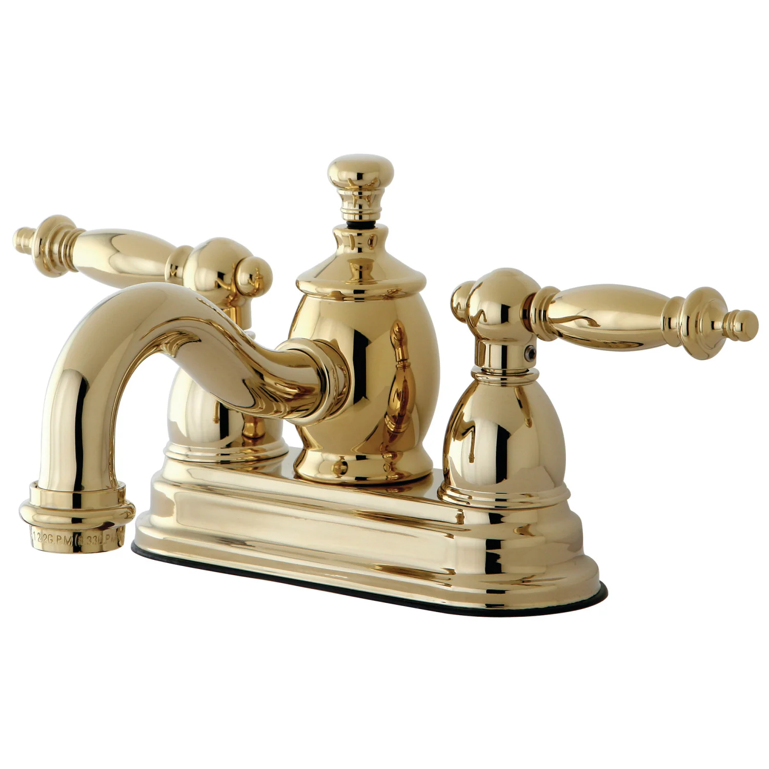 Kingston Heirloom KS7102TL - Templeton Double-Handle 3-Hole Deck Mount 4-Inch Centerset Bathroom Faucet with Brass Pop-Up, Polished Brass