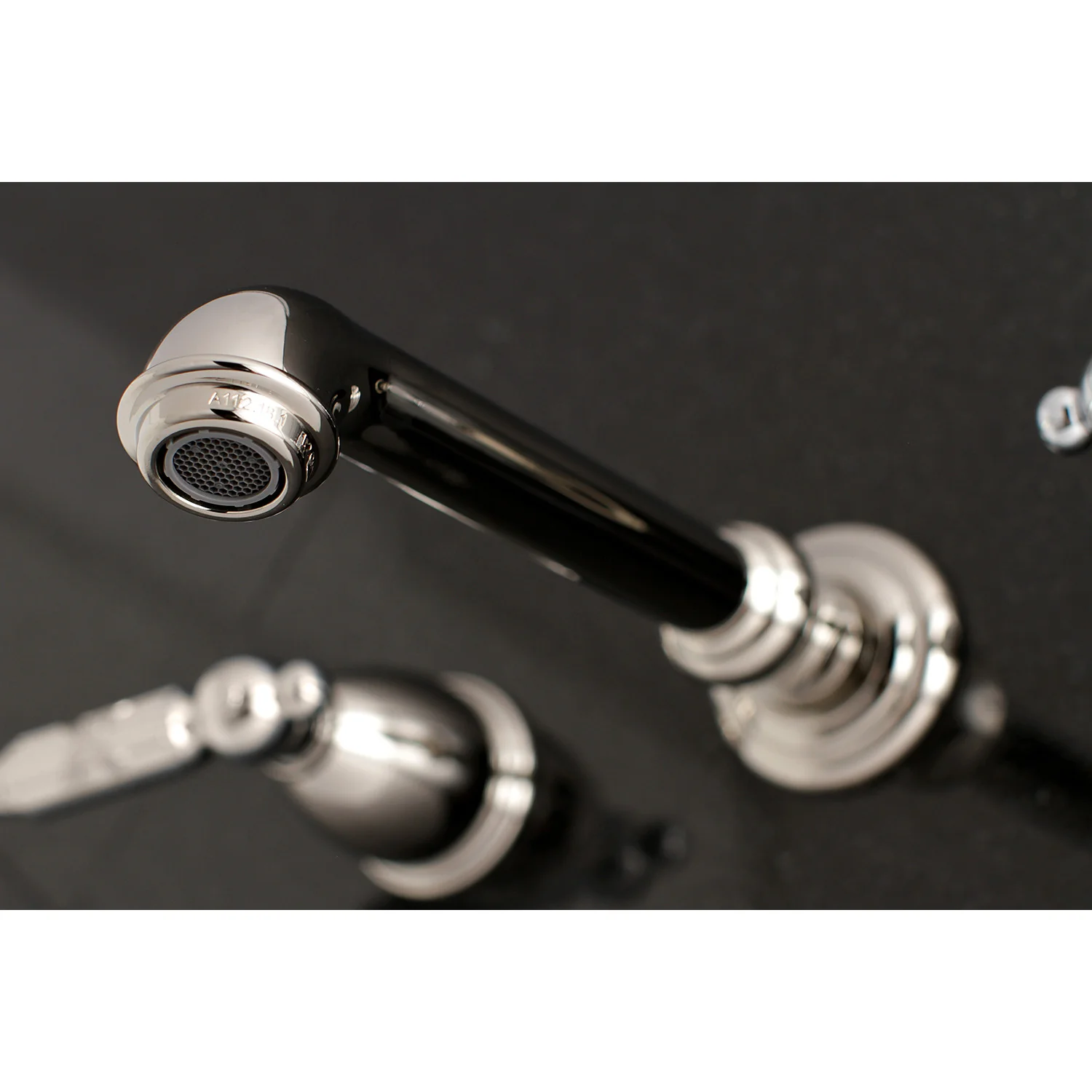 Kingston Tulare KS7126GL - Georgian Double-Handle 3-Hole Wall Mount Bathroom Faucet, Polished Nickel - Image 3
