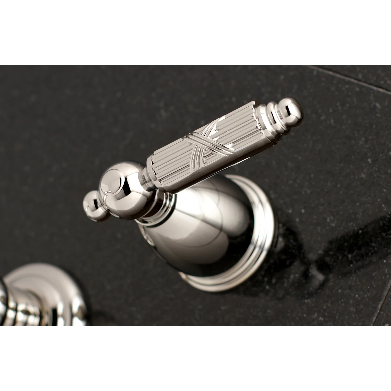 Kingston Tulare KS7126GL - Georgian Double-Handle 3-Hole Wall Mount Bathroom Faucet, Polished Nickel - Image 4