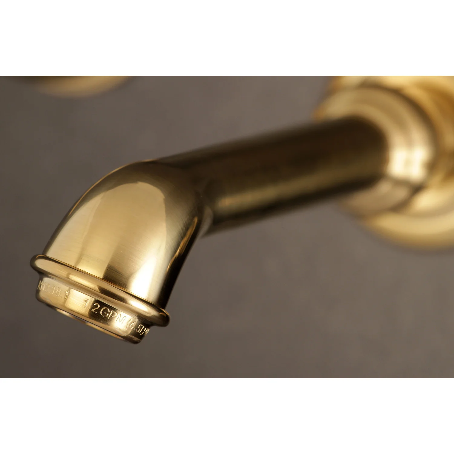 Kingston Tulare KS7127BPL - Bel-Air Double-Handle 3-Hole Wall Mount Bathroom Faucet, Brushed Brass - Image 5