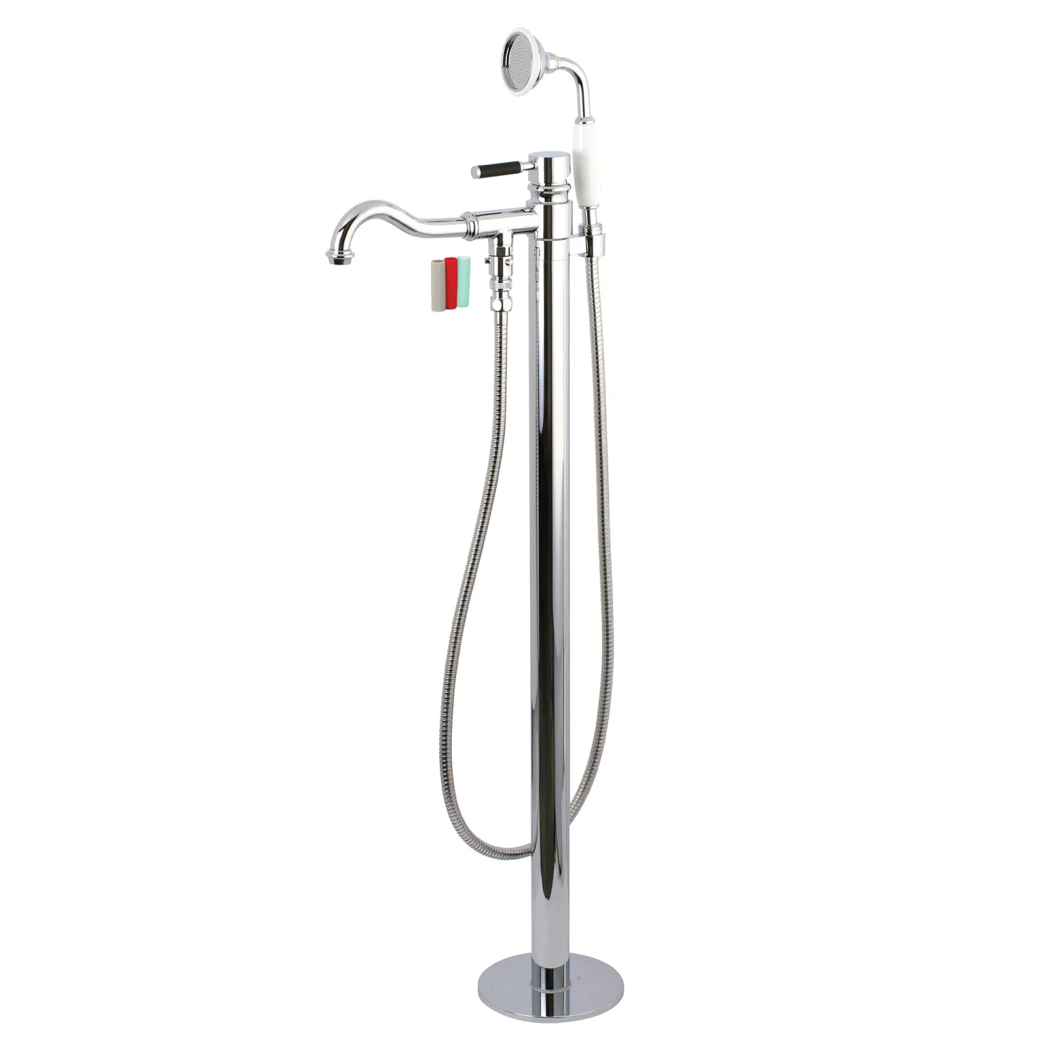 Kingston Sona KS7131DKL - Kaiser Single-Handle 1-Hole Freestanding Tub Faucet with Hand Shower, Polished Chrome