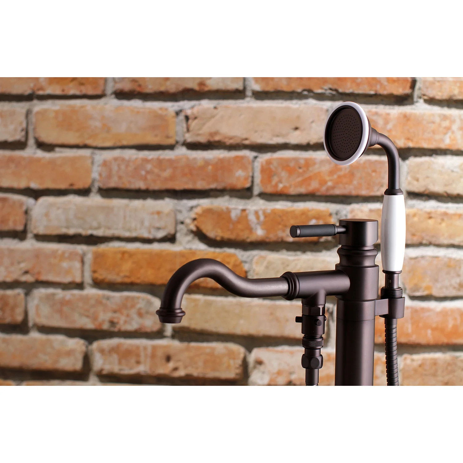 Kingston Sona KS7135DKL - Kaiser Single-Handle 1-Hole Freestanding Tub Faucet with Hand Shower, Oil Rubbed Bronze - Image 3
