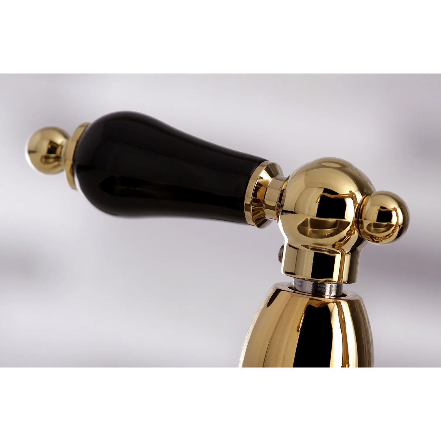 Kingston Tulare KS7272PKLBS - Duchess Two-Handle 4-Hole Deck Mount Bridge Kitchen Faucet with Brass Sprayer, Polished Brass - Image 3