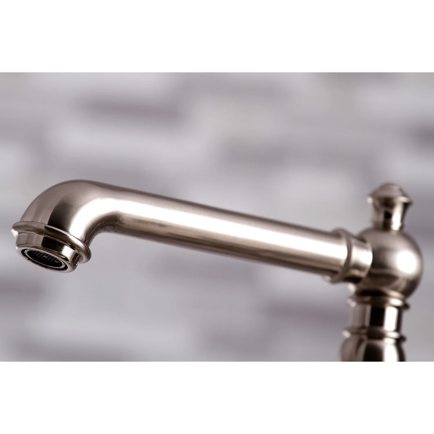Kingston Tulare KS7278PKLBS - Duchess Two-Handle 4-Hole Deck Mount Bridge Kitchen Faucet with Brass Sprayer, Brushed Nickel - Image 3