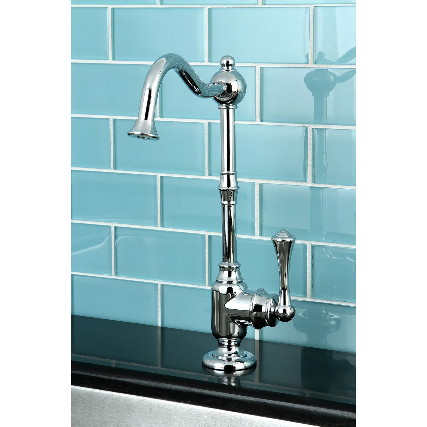 Kingston Heirloom KS7391BL - Vintage Single-Handle 1-Hole Deck Mount Water Filtration Faucet, Polished Chrome - Image 2