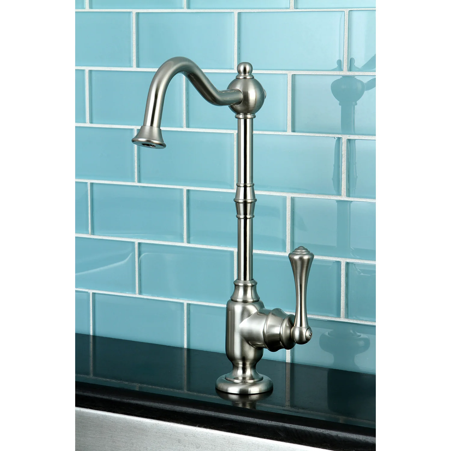 Kingston Heirloom KS7398BL - Vintage Single-Handle 1-Hole Deck Mount Water Filtration Faucet, Brushed Nickel - Image 2