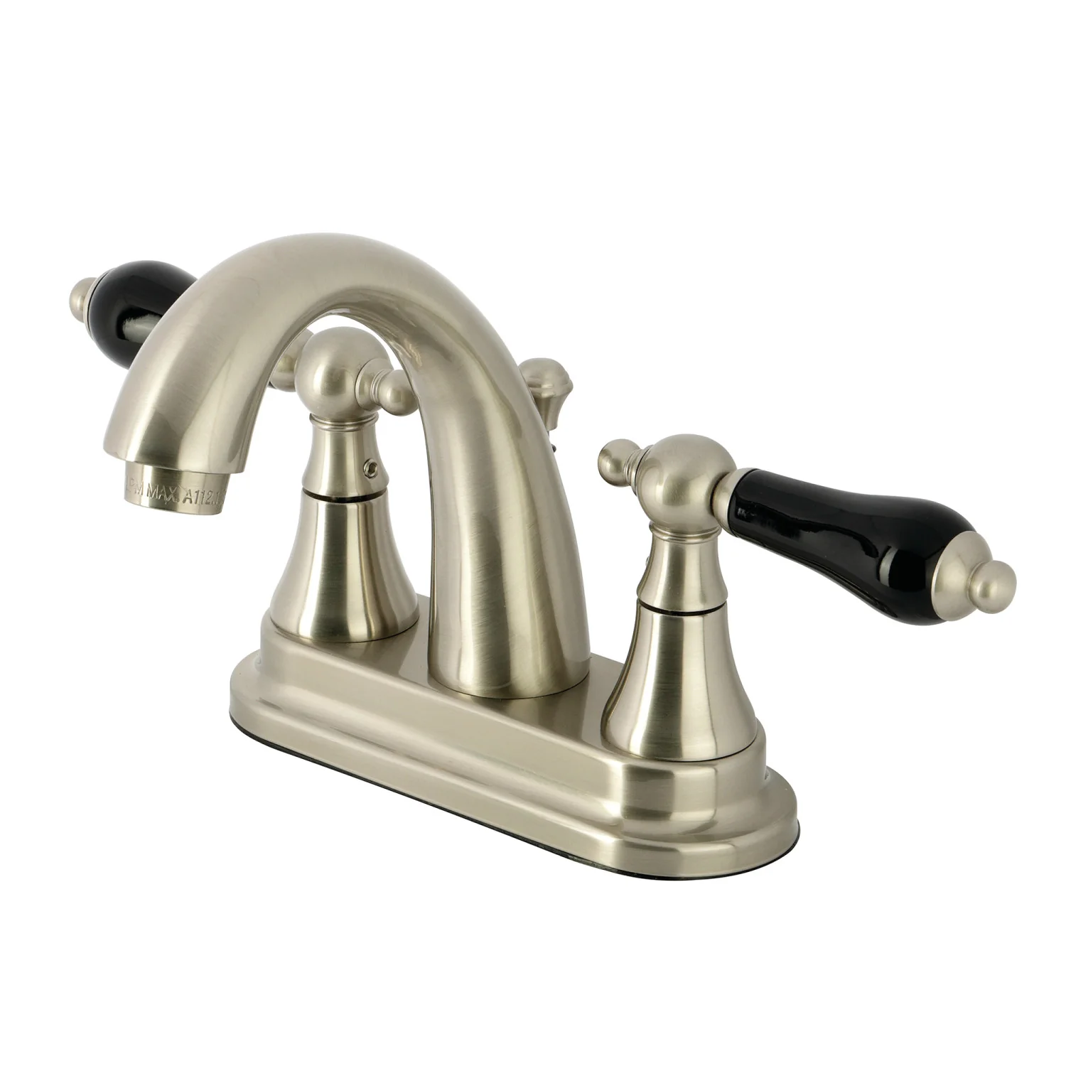 Kingston Heirloom KS7618PKL - Duchess Double-Handle 3-Hole Deck Mount 4-Inch Centerset Bathroom Faucet with Brass Pop-Up, Brushed Nickel