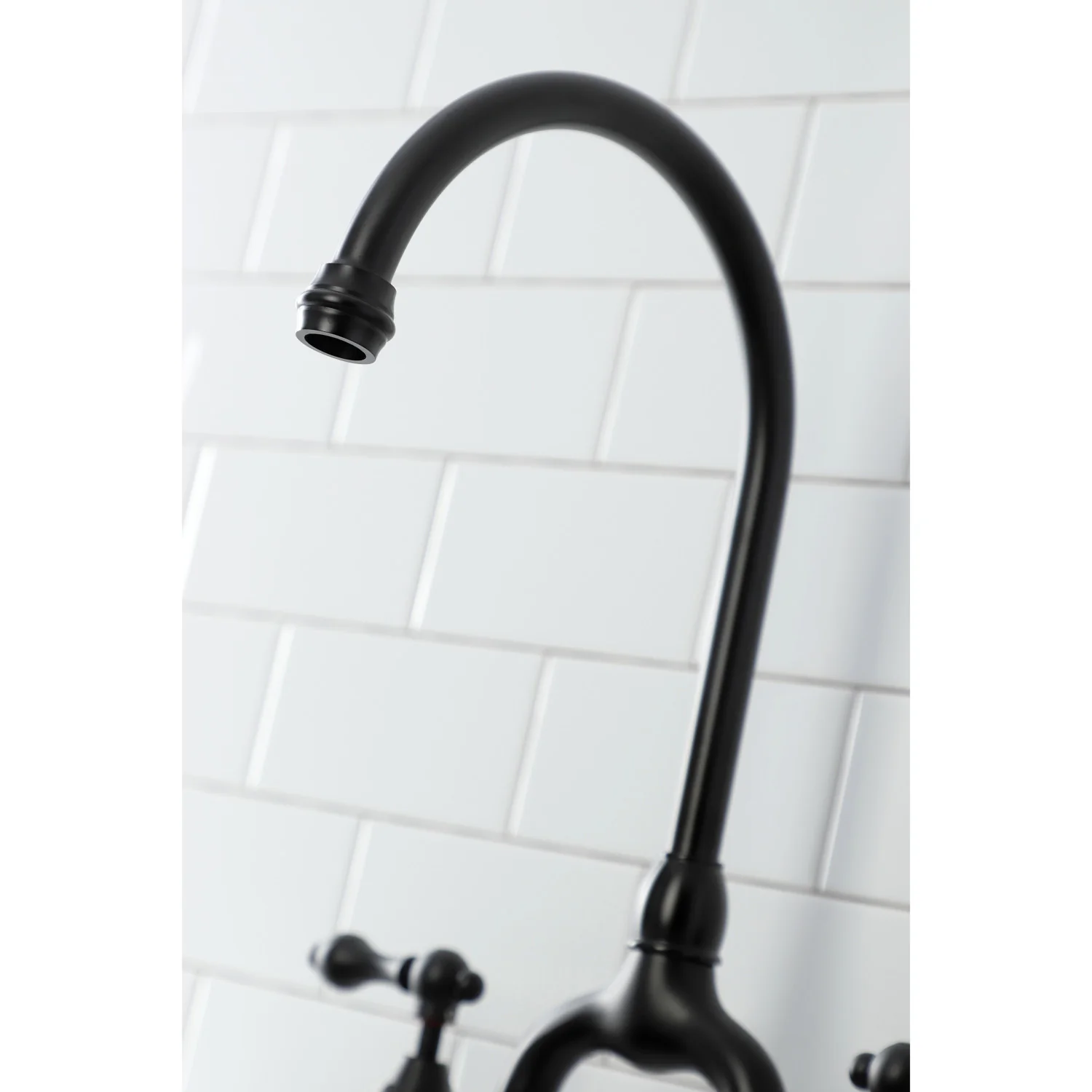 Kingston Heirloom KS7790ALBS - English Country Two-Handle 3-Hole Deck Mount Bridge Kitchen Faucet with Brass Sprayer, Matte Black - Image 6