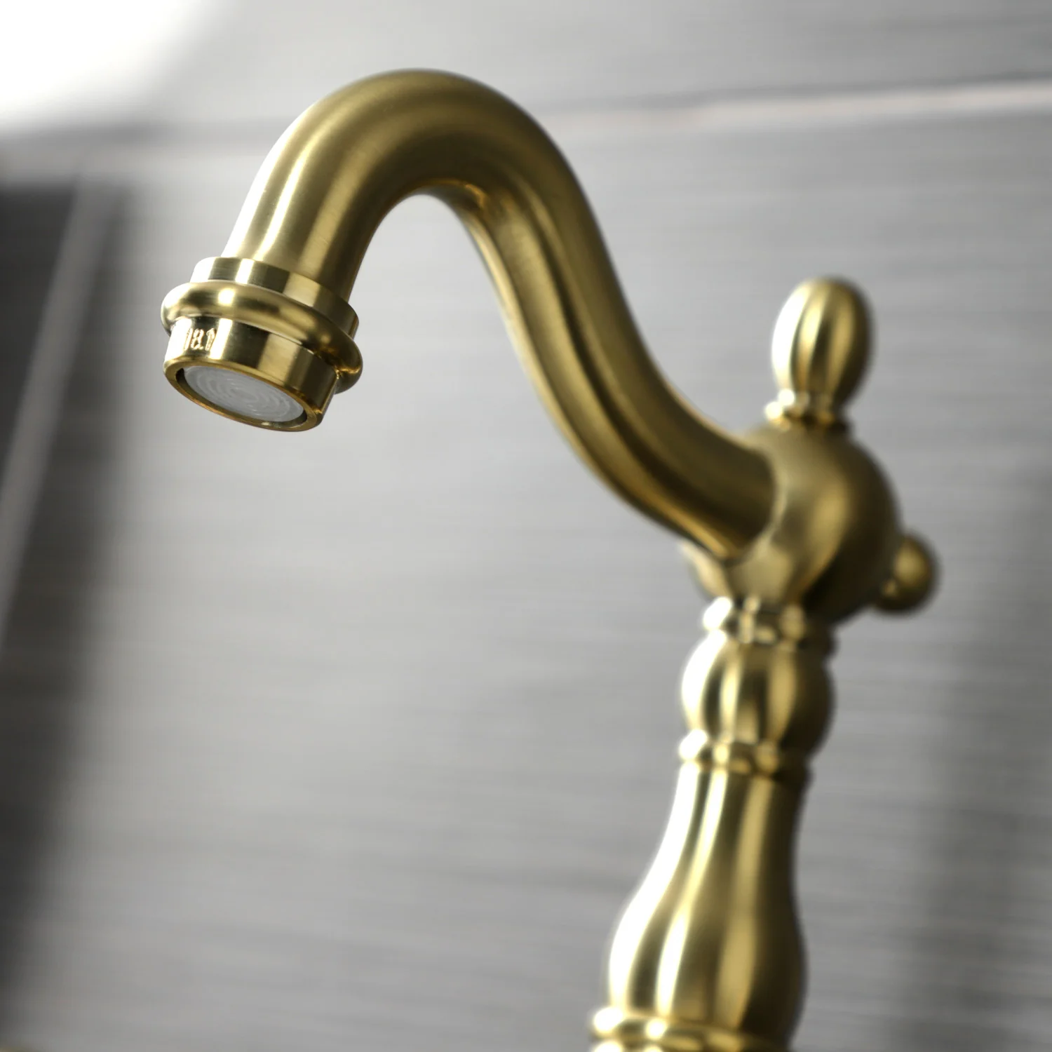 Kingston Heirloom KS7977TX - French Country Two-Handle 3-Hole Deck Mount Bridge Bathroom Faucet with Brass Pop-Up, Brushed Brass - Image 5