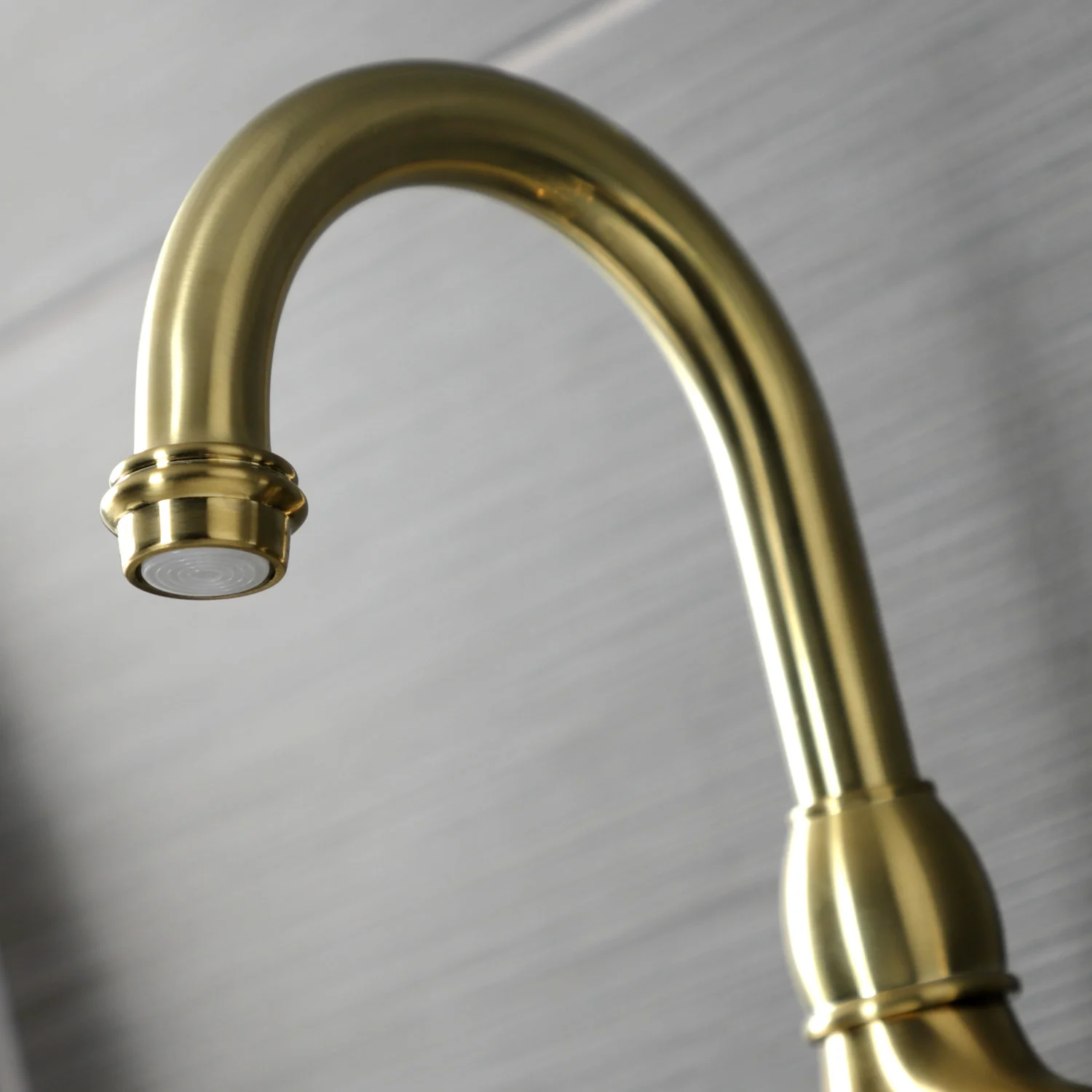 Kingston Tulare KS7997PL - English Country Two-Handle 3-Hole Deck Mount Bridge Bathroom Faucet with Brass Pop-Up, Brushed Brass - Image 5