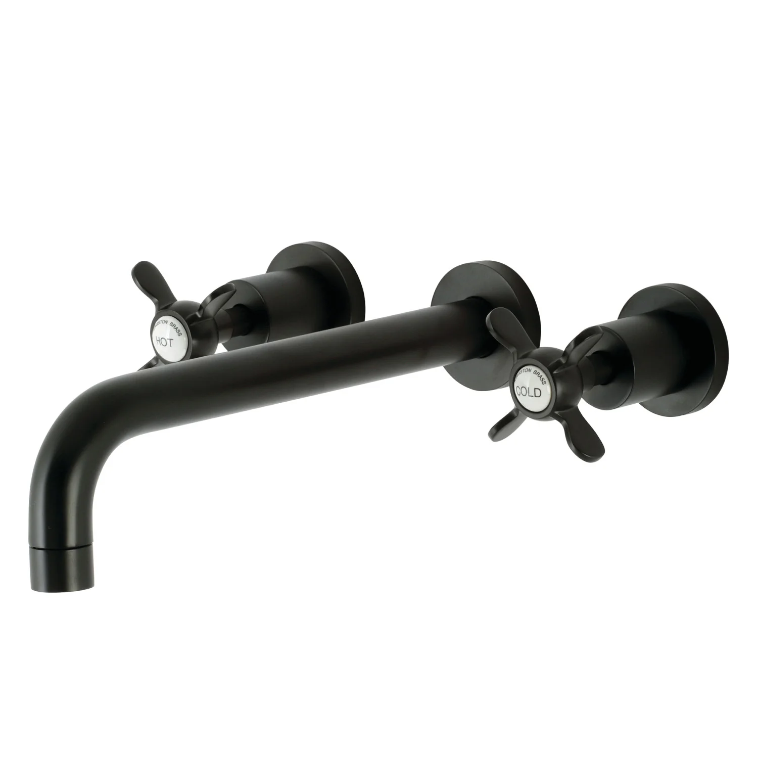 Kingston Tulare KS8020BEX - Essex Two-Handle 3-Hole Wall Mount Tub Faucet, Matte Black