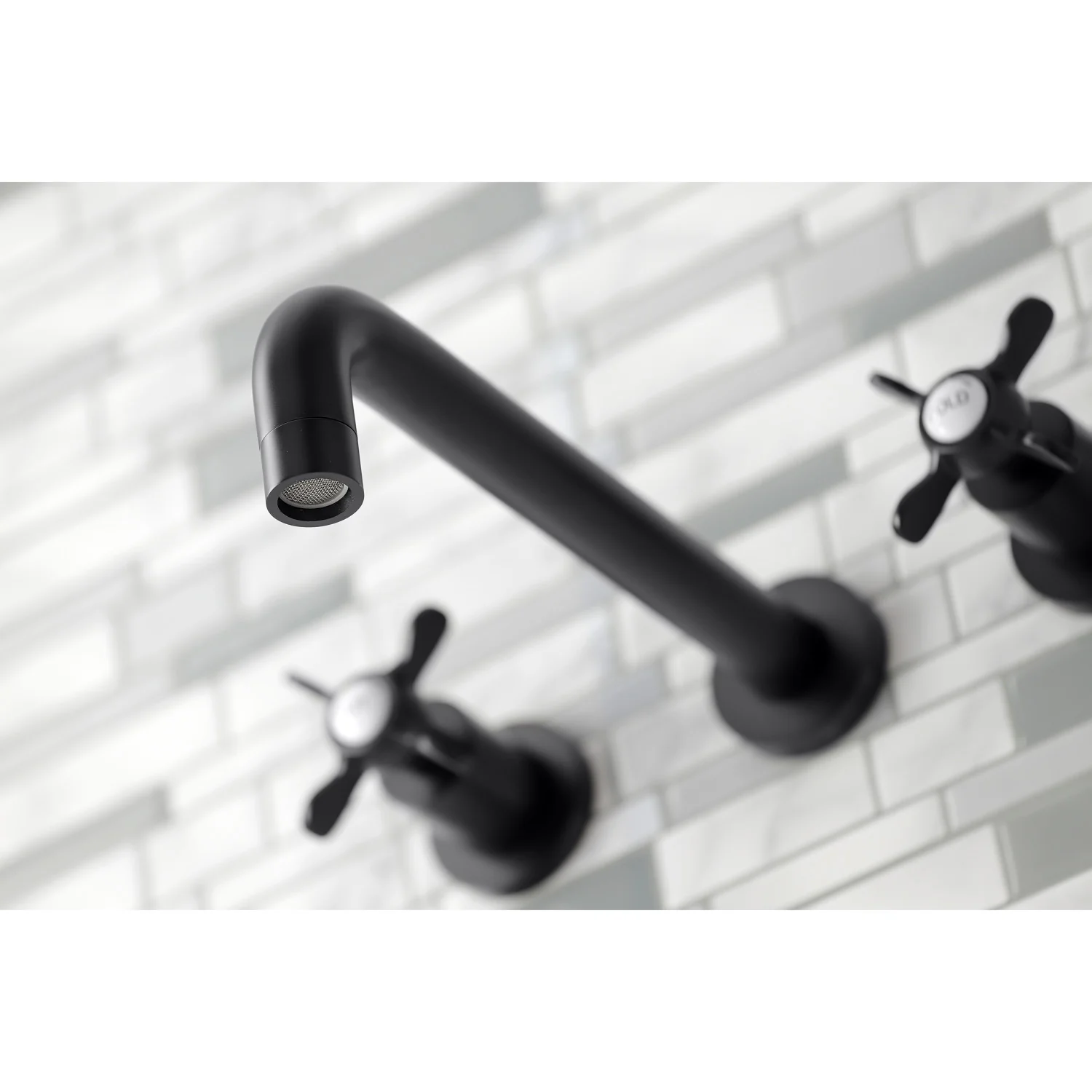 Kingston Tulare KS8020BEX - Essex Two-Handle 3-Hole Wall Mount Tub Faucet, Matte Black - Image 3
