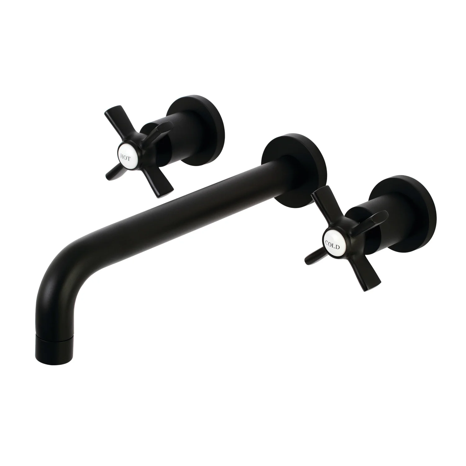 Kingston Sona KS8020ZX - Millennium Two-Handle 3-Hole Wall Mount Tub Faucet, Matte Black