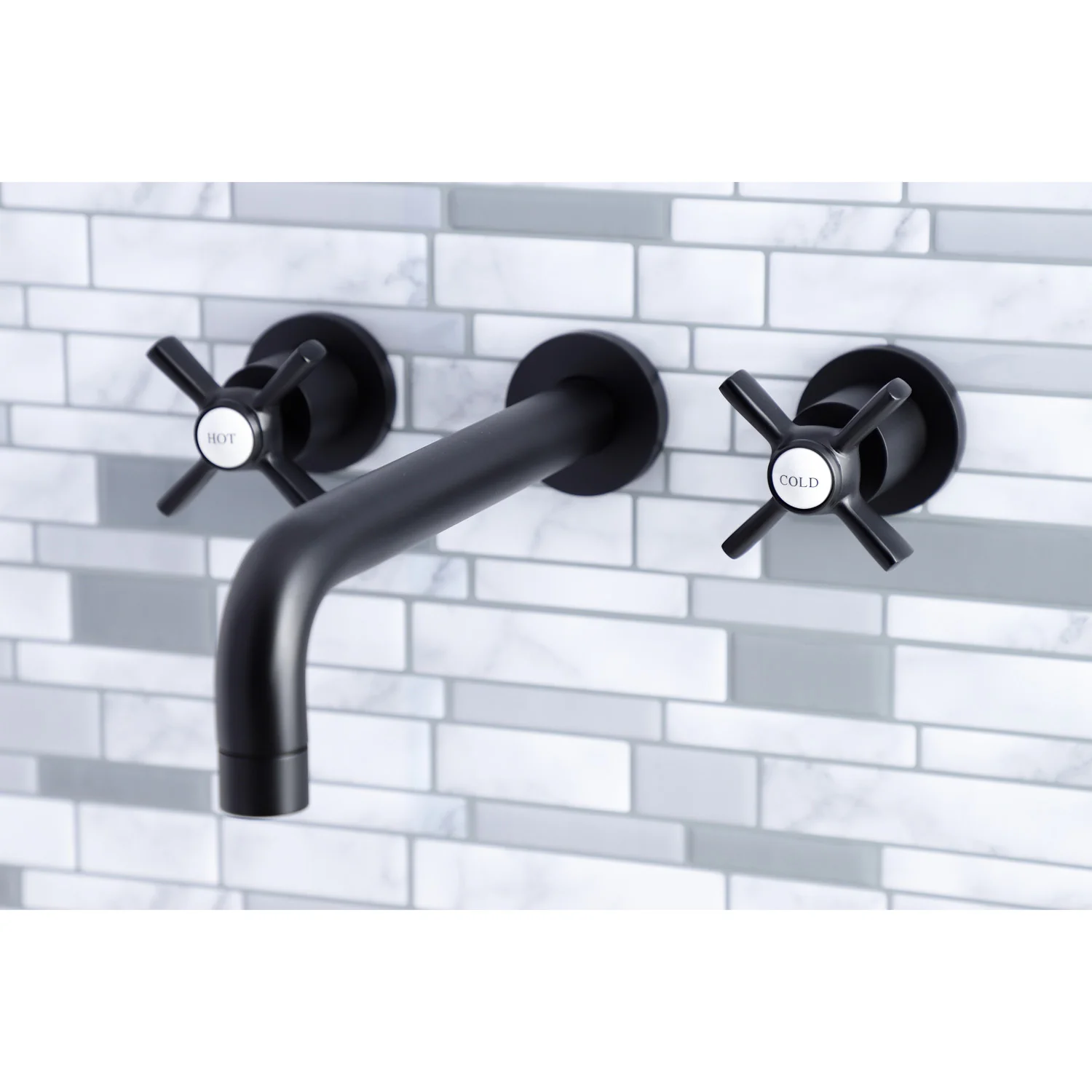 Kingston Sona KS8020ZX - Millennium Two-Handle 3-Hole Wall Mount Tub Faucet, Matte Black - Image 6