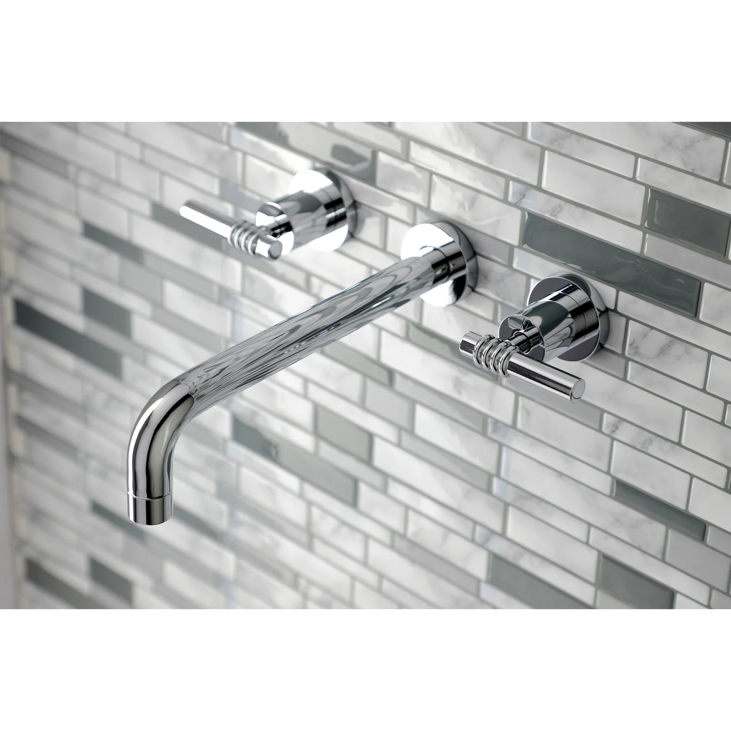 Kingston Sona KS8021ML - Milano Two-Handle 3-Hole Wall Mount Tub Faucet, Polished Chrome - Image 2
