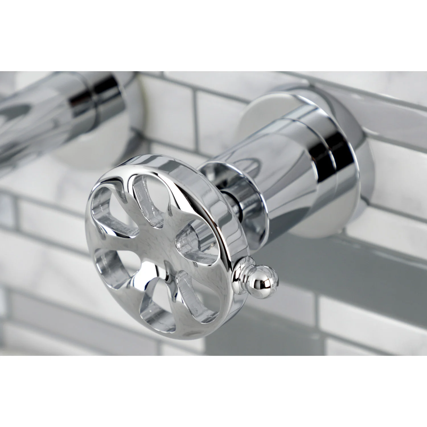 Kingston Sona KS8021RX - Belknap Two-Handle 3-Hole Wall Mount Tub Faucet, Polished Chrome - Image 2