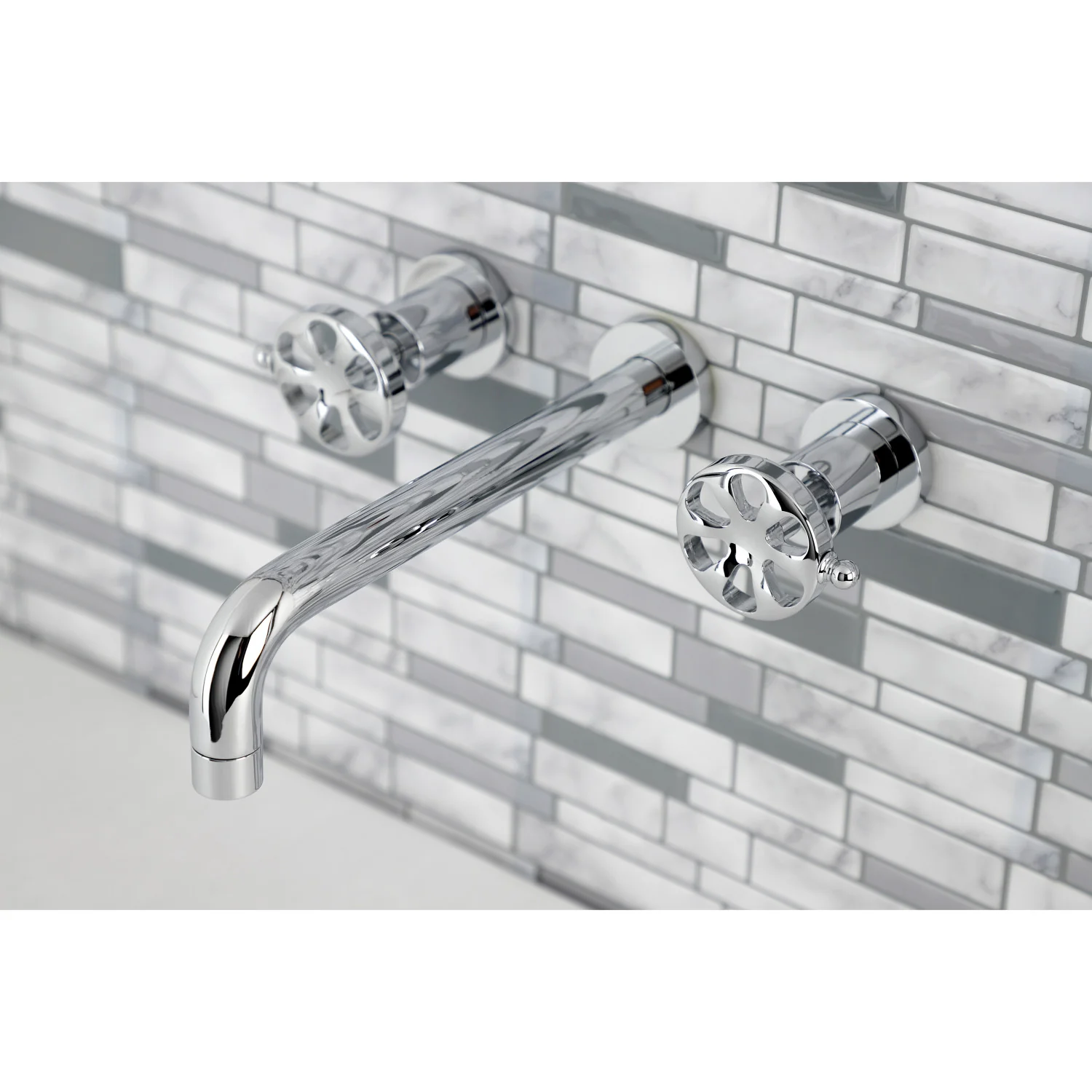 Kingston Sona KS8021RX - Belknap Two-Handle 3-Hole Wall Mount Tub Faucet, Polished Chrome - Image 5
