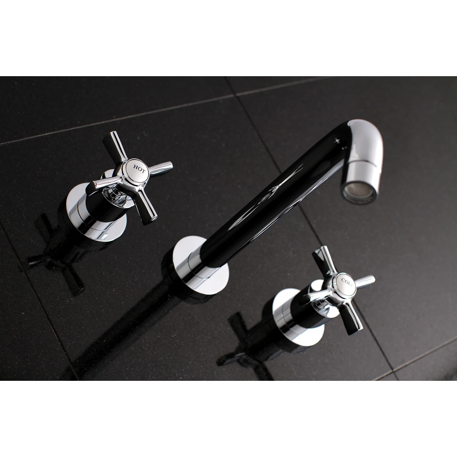 Kingston Sona KS8021ZX - Millennium Two-Handle 3-Hole Wall Mount Tub Faucet, Polished Chrome - Image 2
