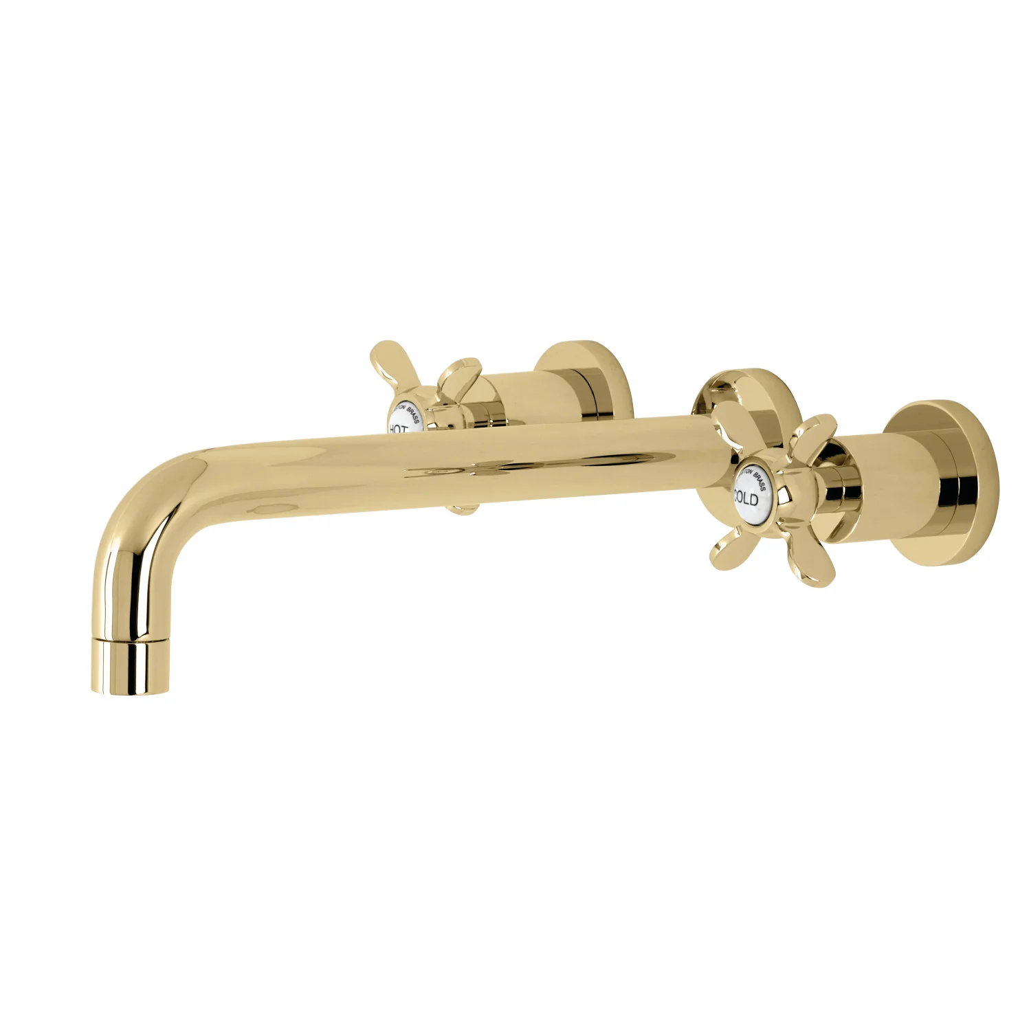 Kingston Tulare KS8022BEX - Essex Two-Handle 3-Hole Wall Mount Tub Faucet, Polished Brass