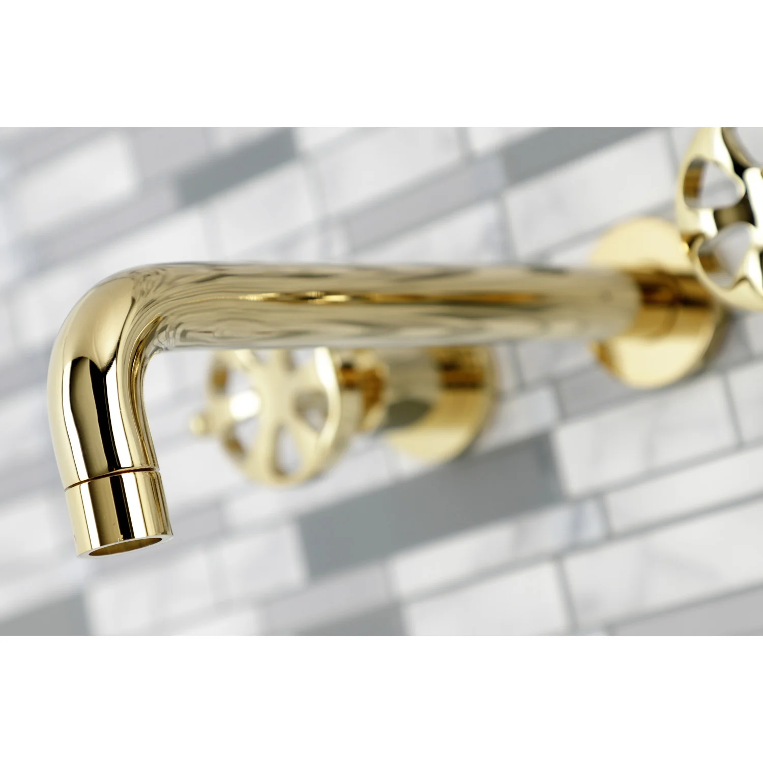 Kingston Sona KS8022RX - Belknap Two-Handle 3-Hole Wall Mount Tub Faucet, Polished Brass - Image 3