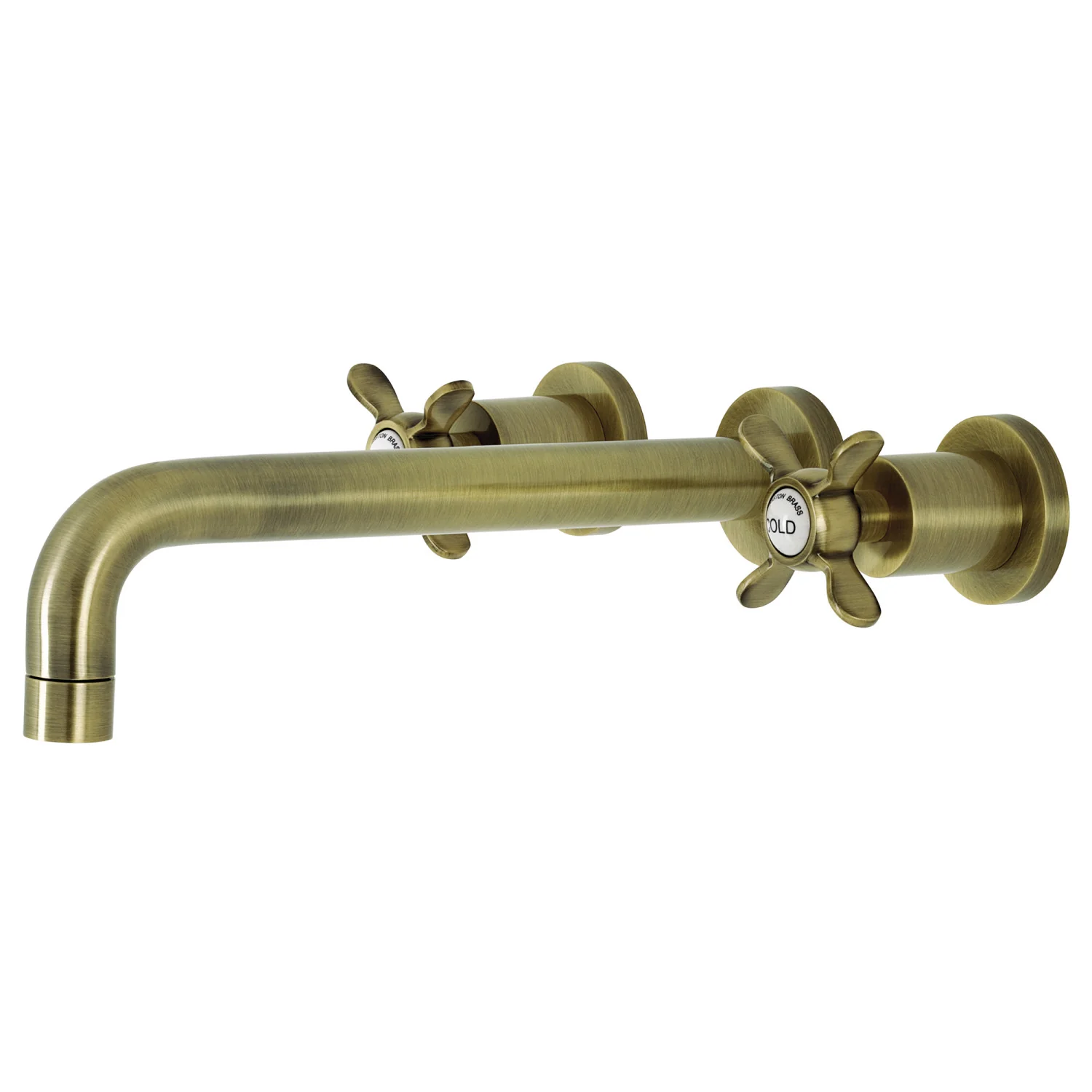 Kingston Tulare KS8023BEX - Essex Two-Handle 3-Hole Wall Mount Tub Faucet, Antique Brass