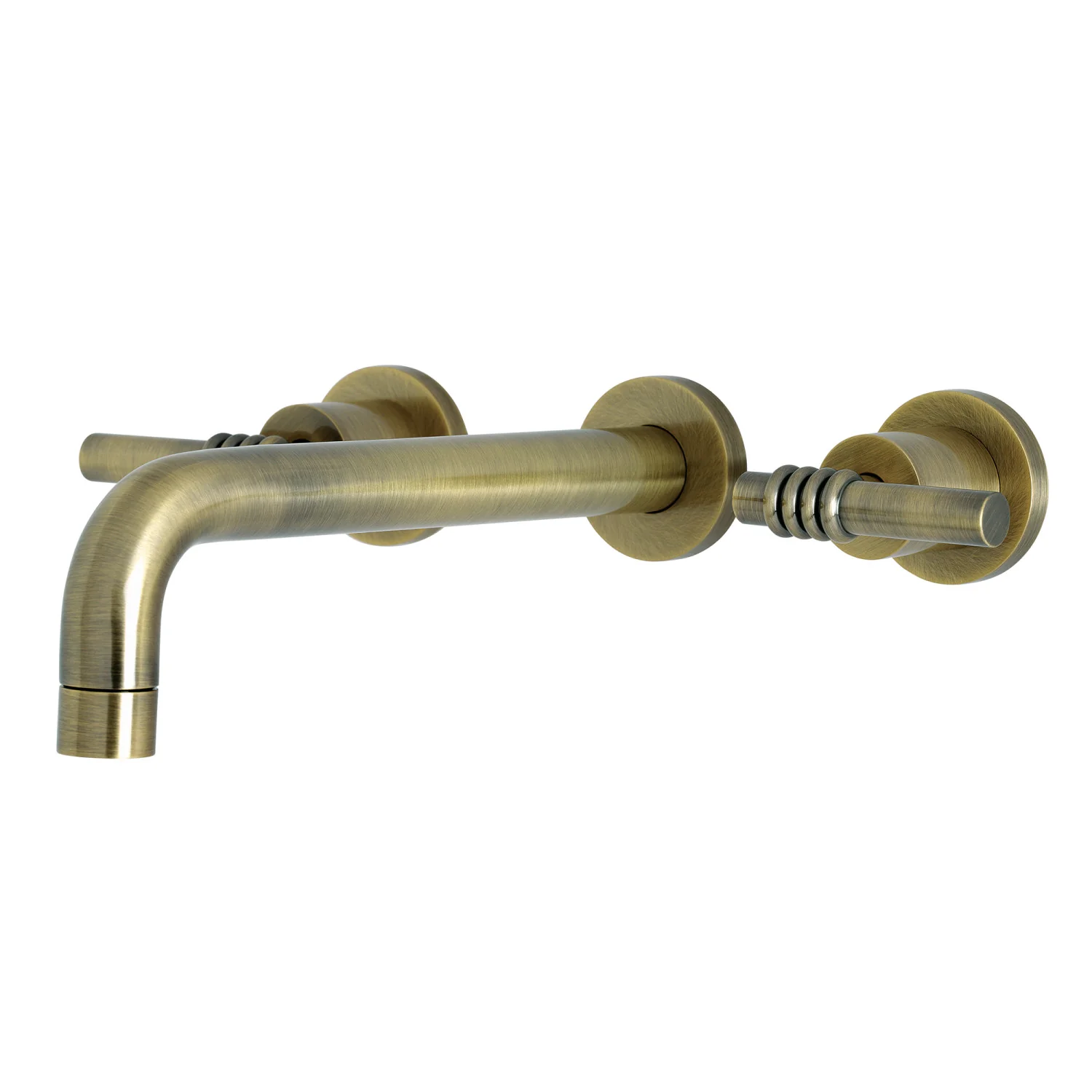 Kingston Sona KS8023ML - Milano Two-Handle 3-Hole Wall Mount Tub Faucet, Antique Brass