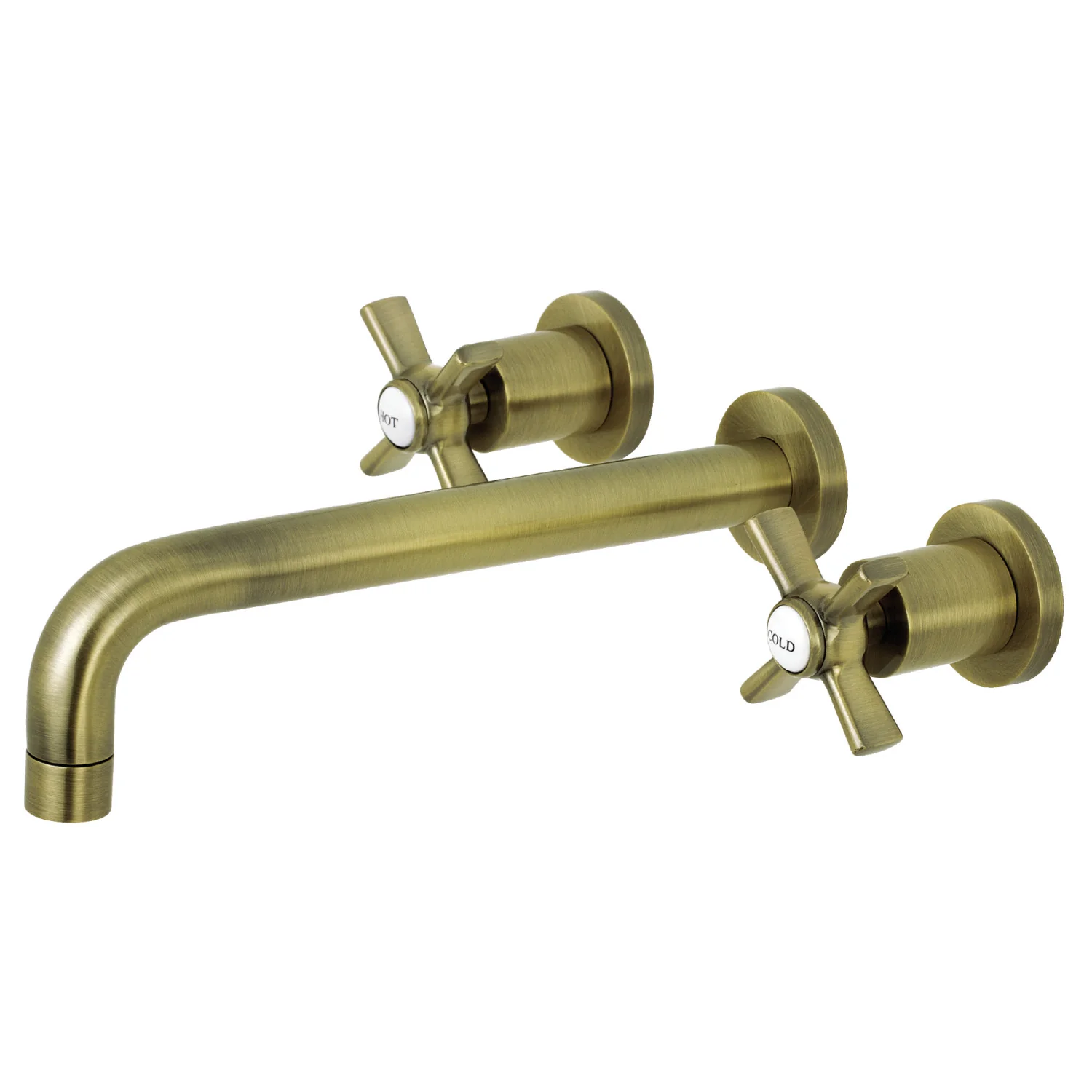 Kingston Sona KS8023ZX - Millennium Two-Handle 3-Hole Wall Mount Tub Faucet, Antique Brass